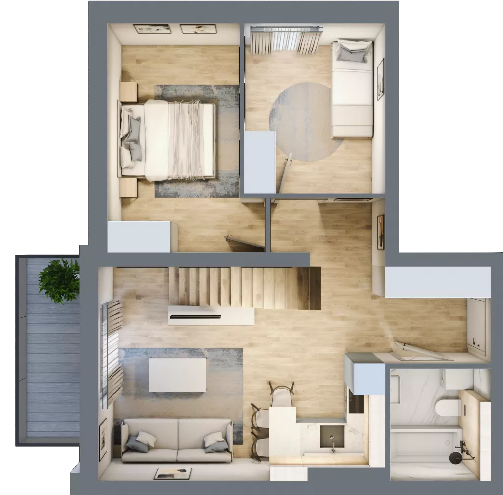 4 pokoje, mieszkanie 65,30 m², piętro 2, oferta nr 4B_21, Nowa Północ, Szczecin, Północ, Stołczyn, ul. Sobola