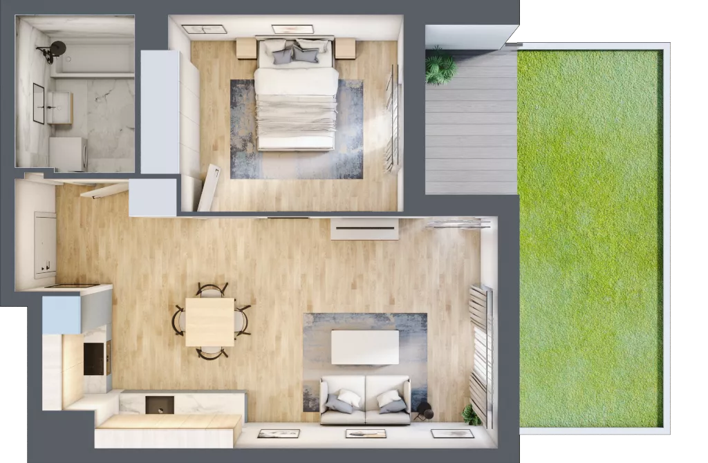2 pokoje, mieszkanie 44,84 m², parter, oferta nr 7A048, Ursus Centralny, Warszawa, Ursus, Szamoty, ul. Kazimierza Gierdziejewskiego