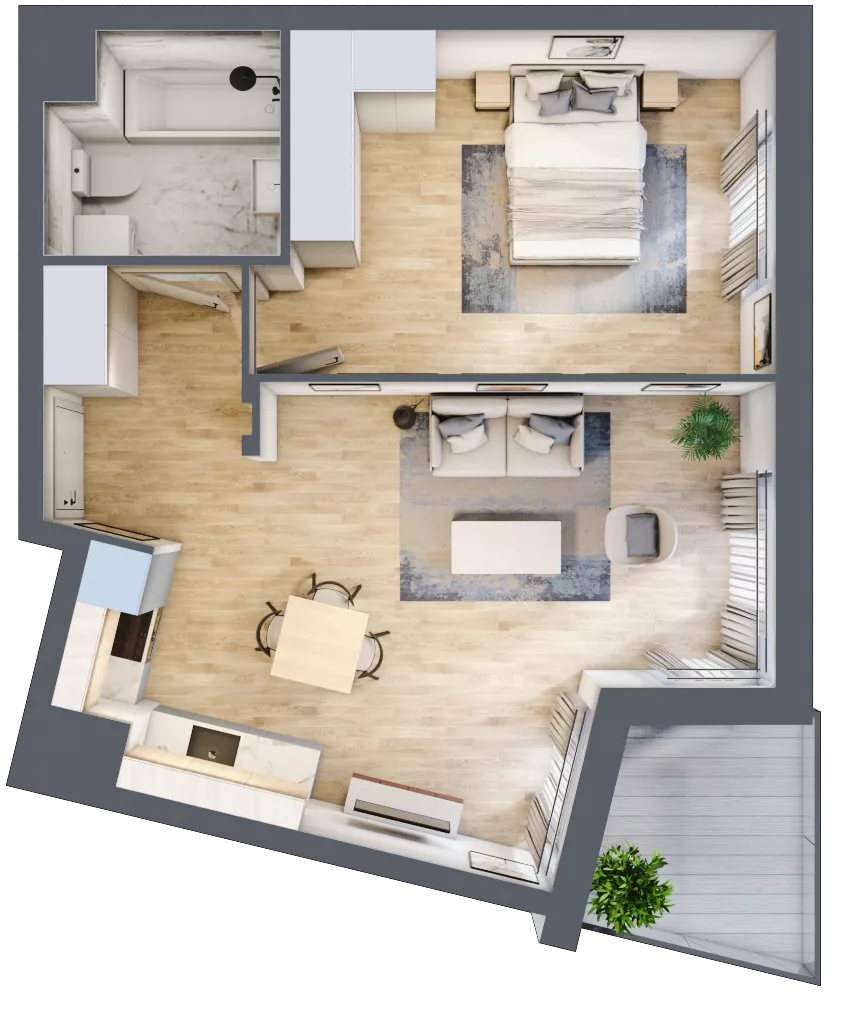 2 pokoje, mieszkanie 48,51 m², piętro 1, oferta nr 9B039, Ursus Centralny, Warszawa, Ursus, Szamoty, ul. Kazimierza Gierdziejewskiego