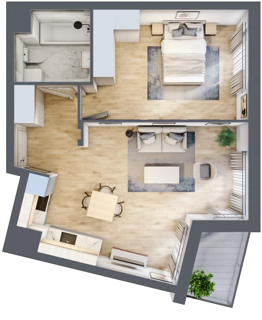 2 pokoje, mieszkanie 48,51 m², piętro 2, oferta nr 9B048, Ursus Centralny, Warszawa, Ursus, Szamoty, ul. Kazimierza Gierdziejewskiego