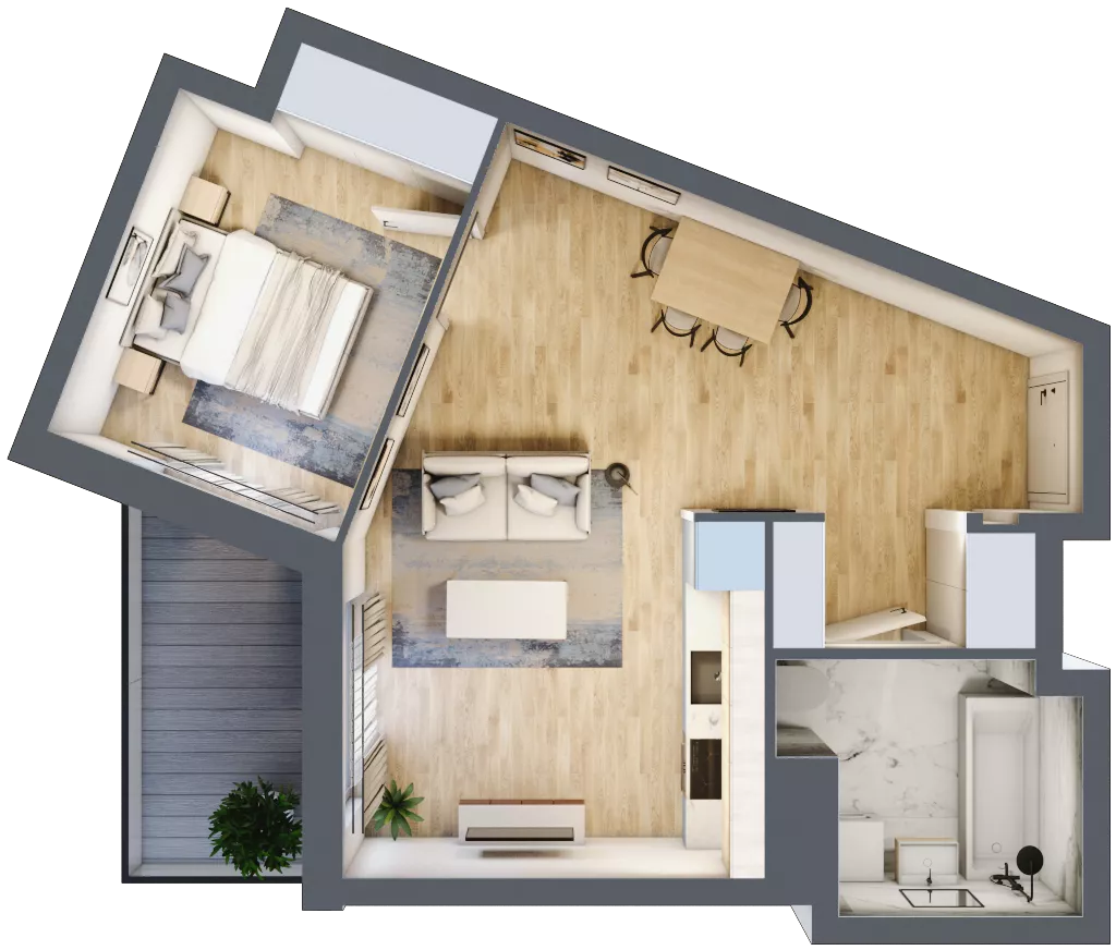 2 pokoje, mieszkanie 43,72 m², piętro 2, oferta nr 9B043, Ursus Centralny, Warszawa, Ursus, Szamoty, ul. Kazimierza Gierdziejewskiego