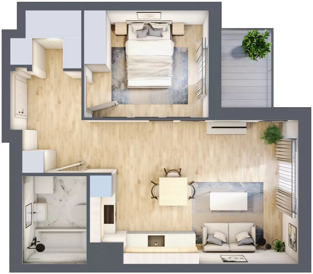 2 pokoje, mieszkanie 45,30 m², piętro 5, oferta nr 9B076, Ursus Centralny, Warszawa, Ursus, Szamoty, ul. Kazimierza Gierdziejewskiego
