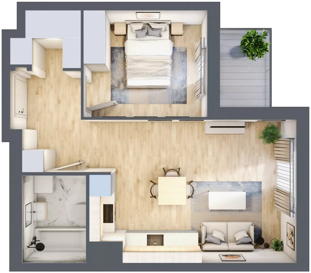 2 pokoje, mieszkanie 45,30 m², piętro 4, oferta nr 9B067, Ursus Centralny, Warszawa, Ursus, Szamoty, ul. Kazimierza Gierdziejewskiego
