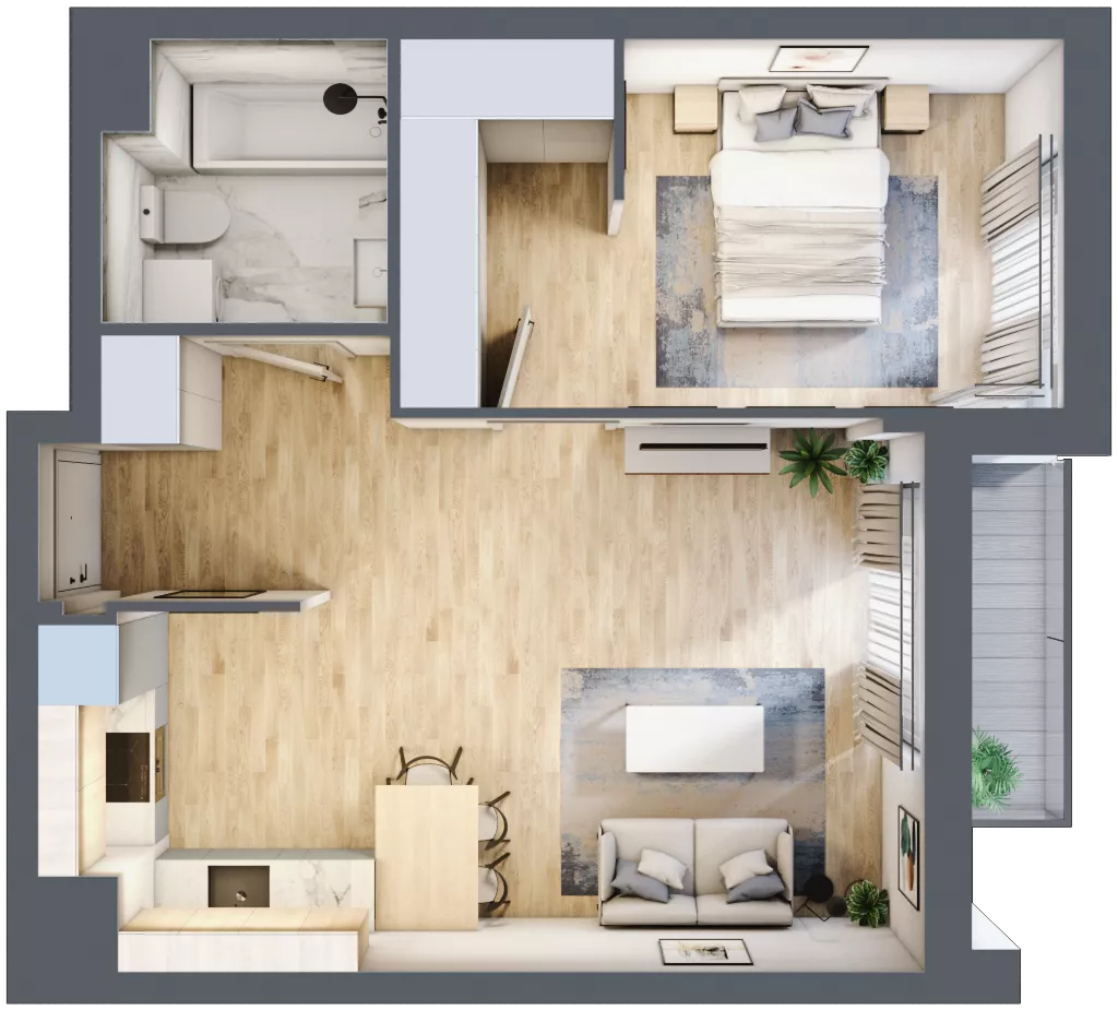 2 pokoje, mieszkanie 45,98 m², piętro 2, oferta nr 9B047, Ursus Centralny, Warszawa, Ursus, Szamoty, ul. Kazimierza Gierdziejewskiego