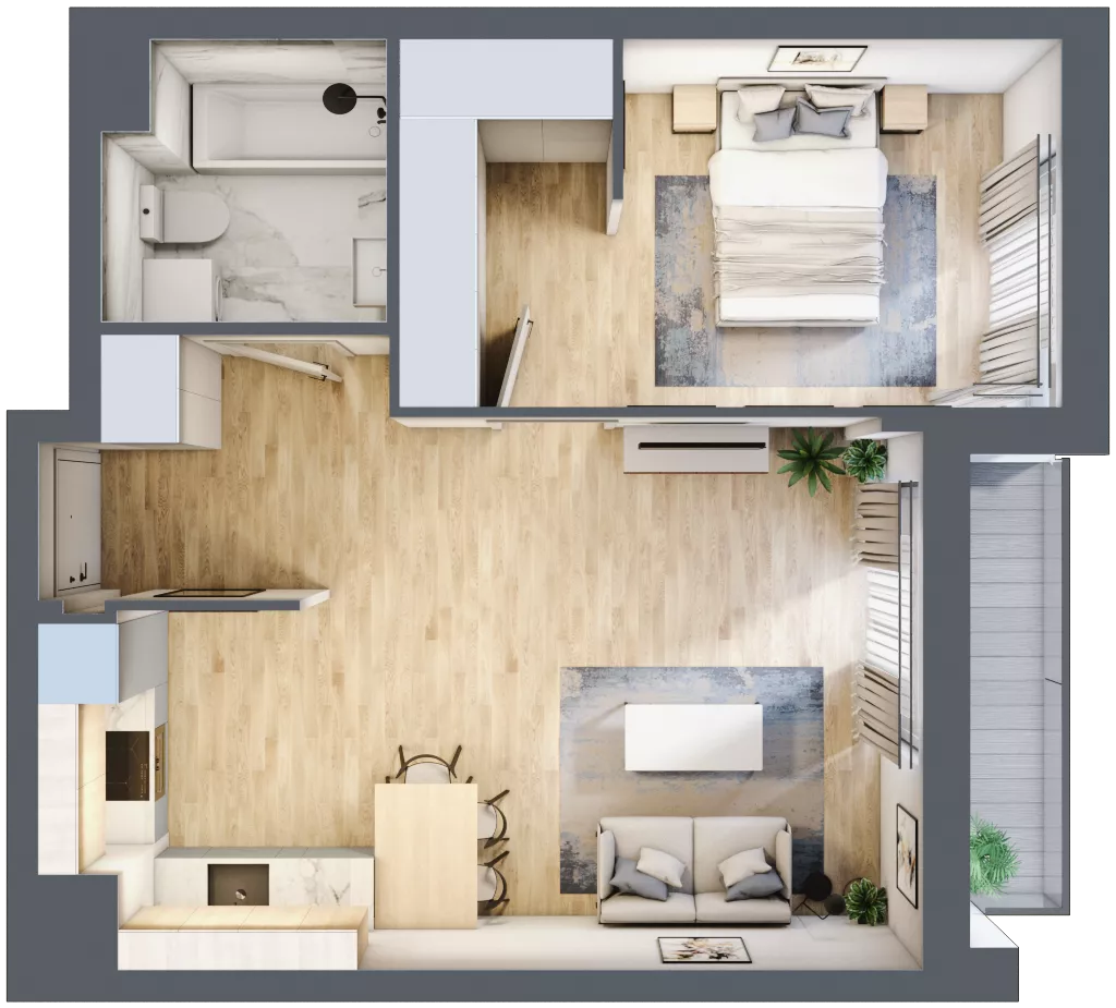 2 pokoje, mieszkanie 45,98 m², piętro 1, oferta nr 9B038, Ursus Centralny, Warszawa, Ursus, Szamoty, ul. Kazimierza Gierdziejewskiego