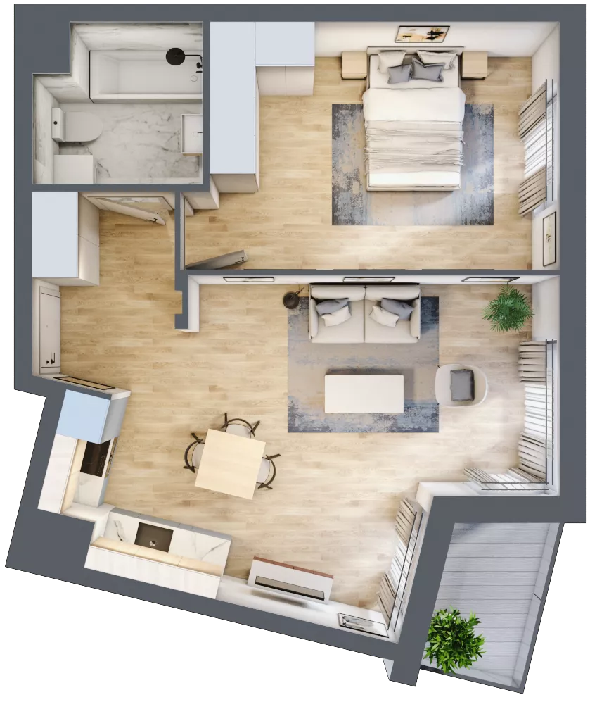 2 pokoje, mieszkanie 48,51 m², piętro 3, oferta nr 9B057, Ursus Centralny, Warszawa, Ursus, Szamoty, ul. Kazimierza Gierdziejewskiego