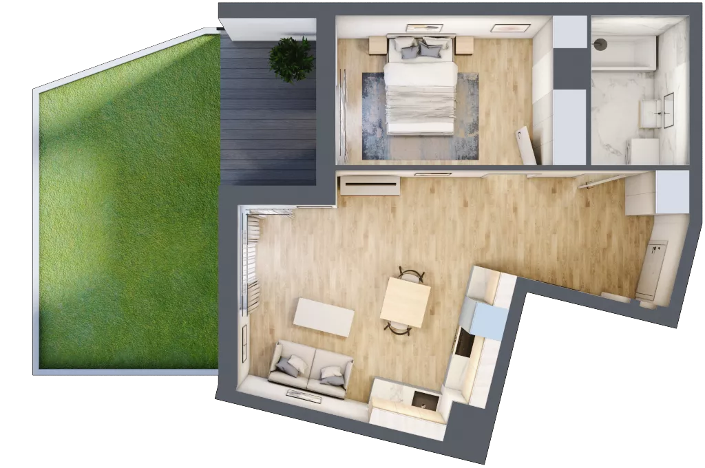 2 pokoje, mieszkanie 44,81 m², parter, oferta nr 9B029, Ursus Centralny, Warszawa, Ursus, Szamoty, ul. Kazimierza Gierdziejewskiego