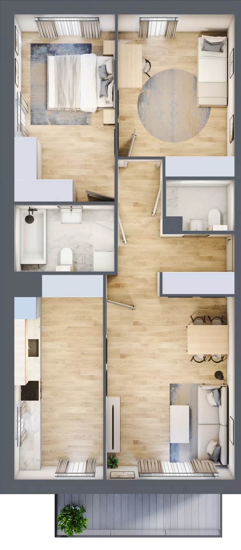 3 pokoje, mieszkanie 74,00 m², piętro 3, oferta nr C07, Osiedle Startowe, Wrocław, Psie Pole-Zawidawie, Zakrzów, ul. Zatorska / al. Sobieskiego
