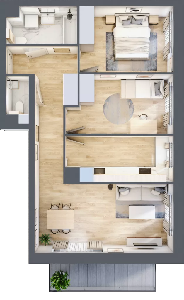 3 pokoje, mieszkanie 67,42 m², piętro 7, oferta nr G48, Osiedle Startowe, Wrocław, Psie Pole-Zawidawie, Zakrzów, ul. Zatorska / al. Sobieskiego