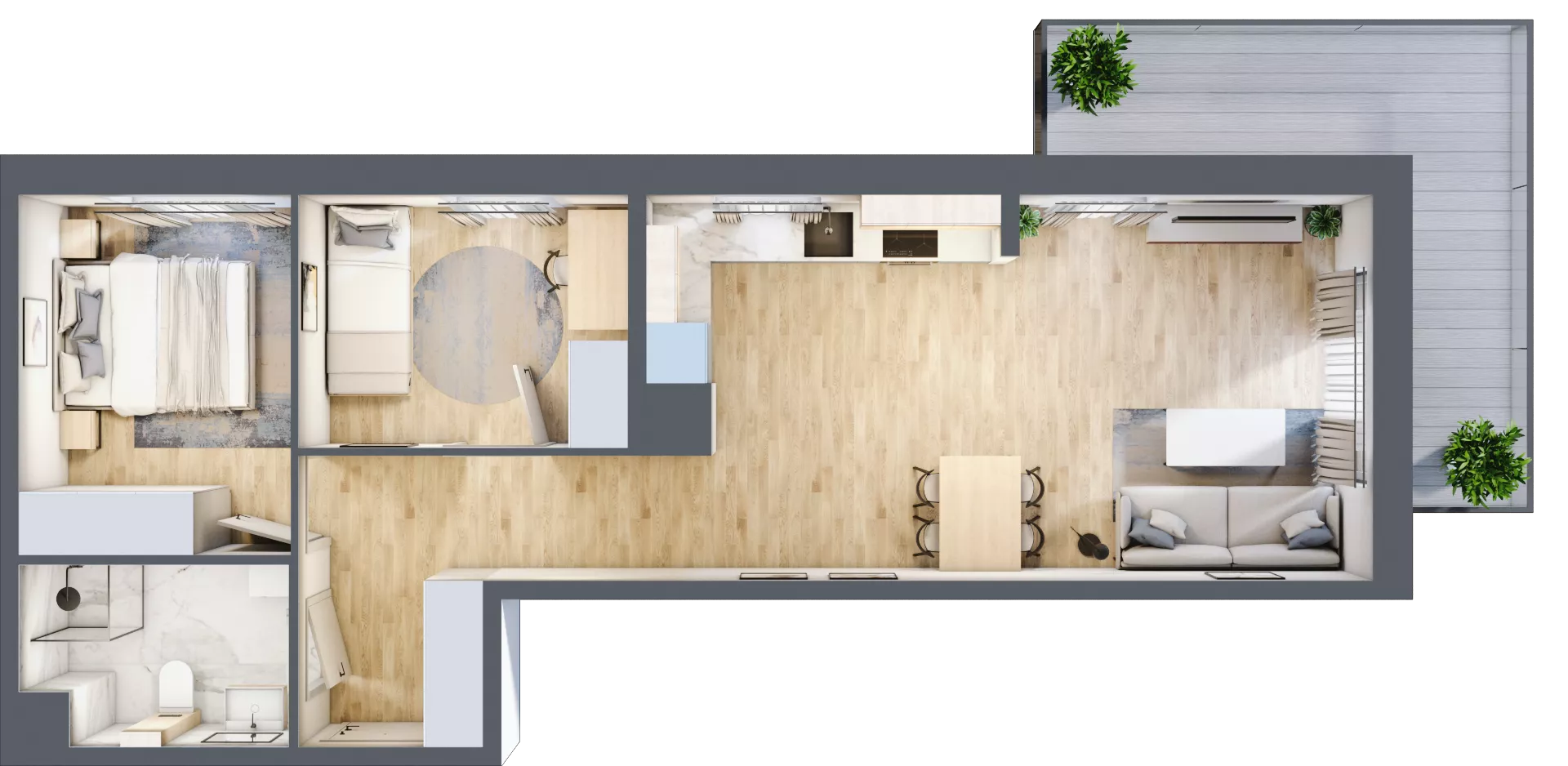 3 pokoje, mieszkanie 56,36 m², piętro 3, oferta nr D15, Osiedle Startowe, Wrocław, Psie Pole-Zawidawie, Zakrzów, ul. Zatorska / al. Sobieskiego