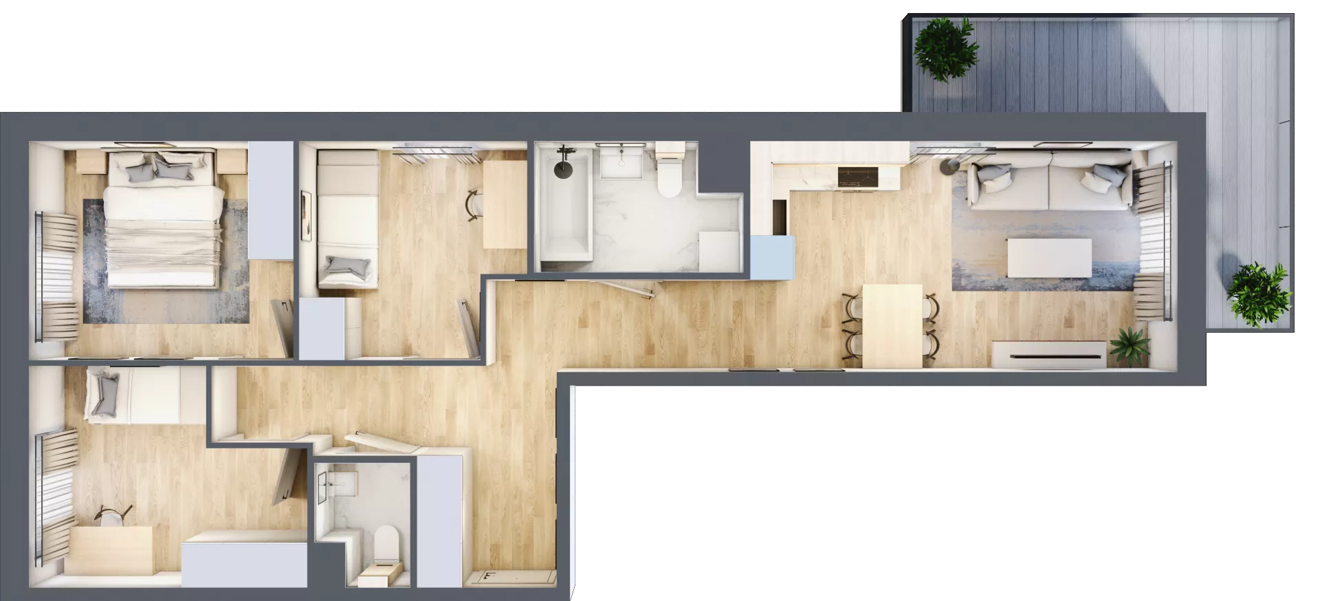 4 pokoje, mieszkanie 66,61 m², piętro 5, oferta nr B20, Osiedle Startowe, Wrocław, Psie Pole-Zawidawie, Zakrzów, ul. Zatorska / al. Sobieskiego