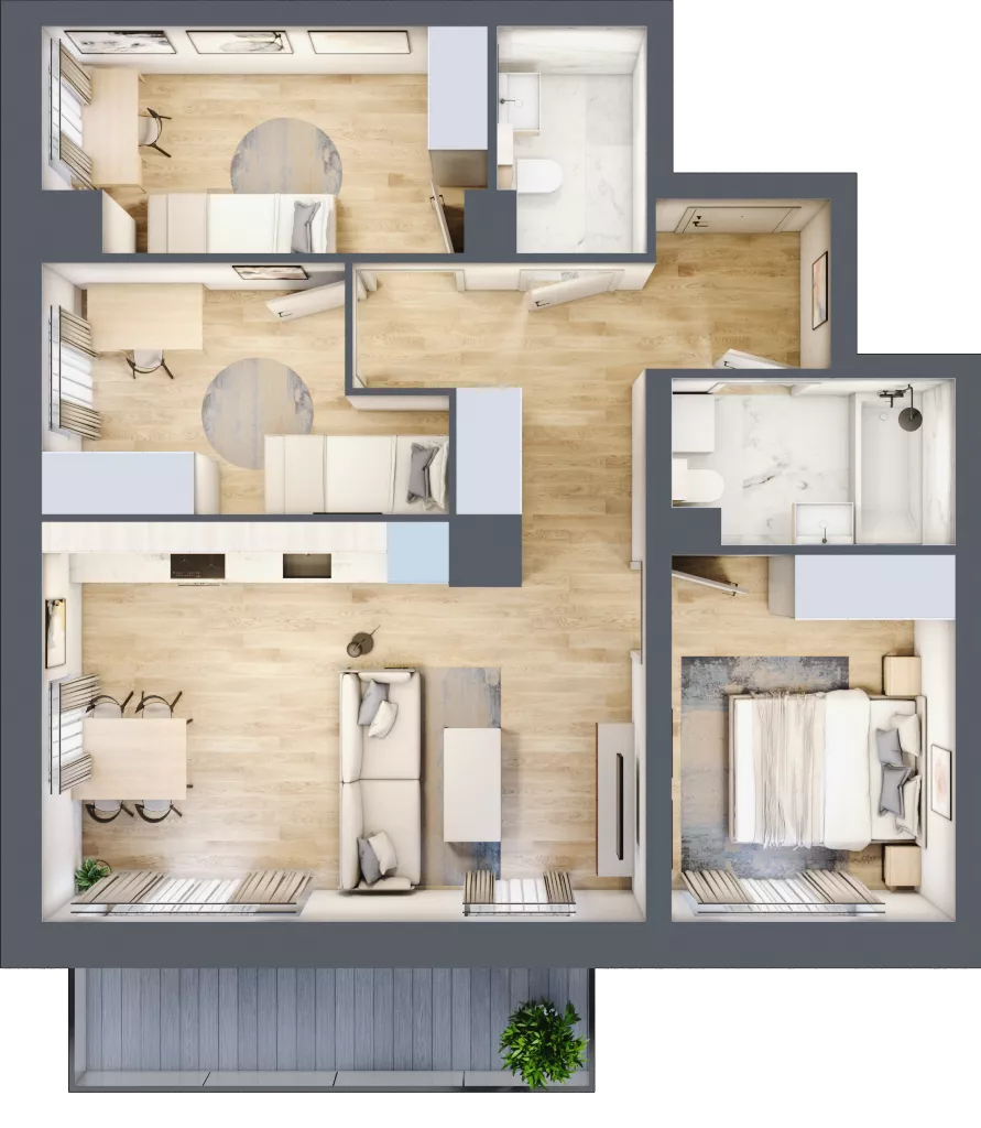 4 pokoje, mieszkanie 67,49 m², piętro 6, oferta nr G41, Osiedle Startowe, Wrocław, Psie Pole-Zawidawie, Zakrzów, ul. Zatorska / al. Sobieskiego