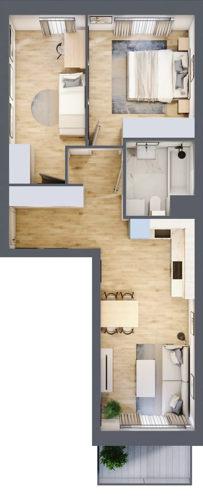 3 pokoje, mieszkanie 55,22 m², piętro 1, oferta nr E05, Osiedle Startowe, Wrocław, Psie Pole-Zawidawie, Zakrzów, ul. Zatorska / al. Sobieskiego