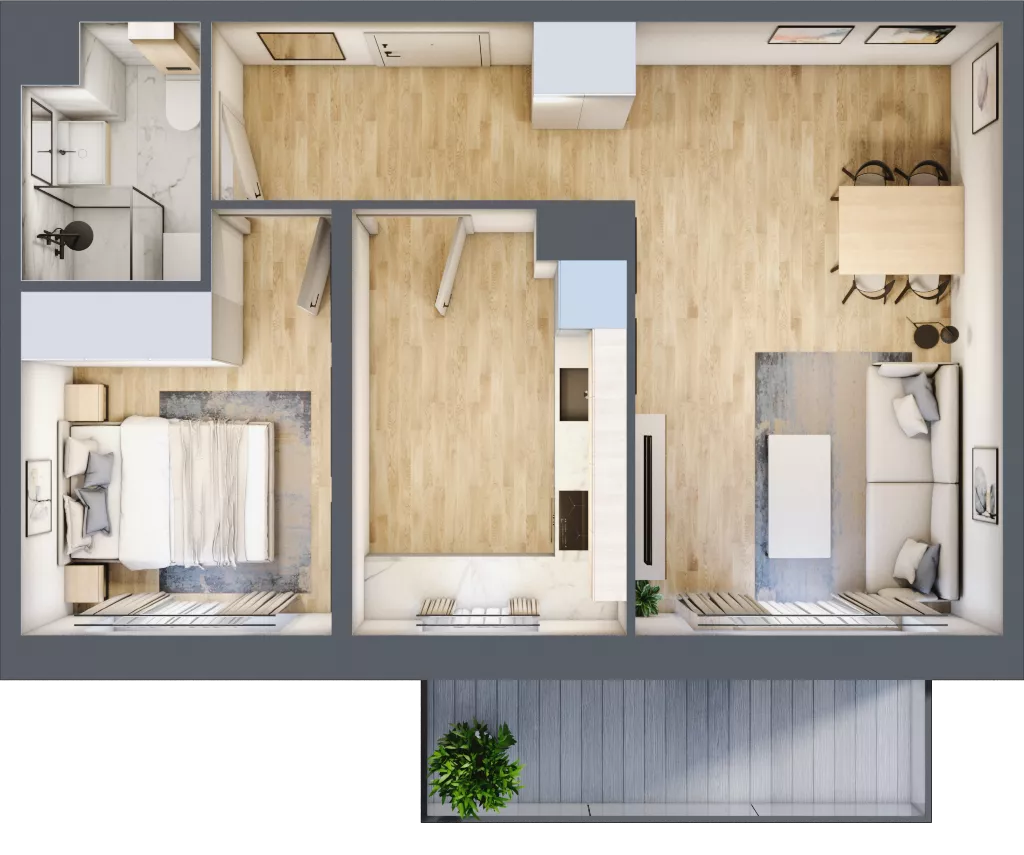 2 pokoje, mieszkanie 44,32 m², piętro 4, oferta nr D17, Osiedle Startowe, Wrocław, Psie Pole-Zawidawie, Zakrzów, ul. Zatorska / al. Sobieskiego
