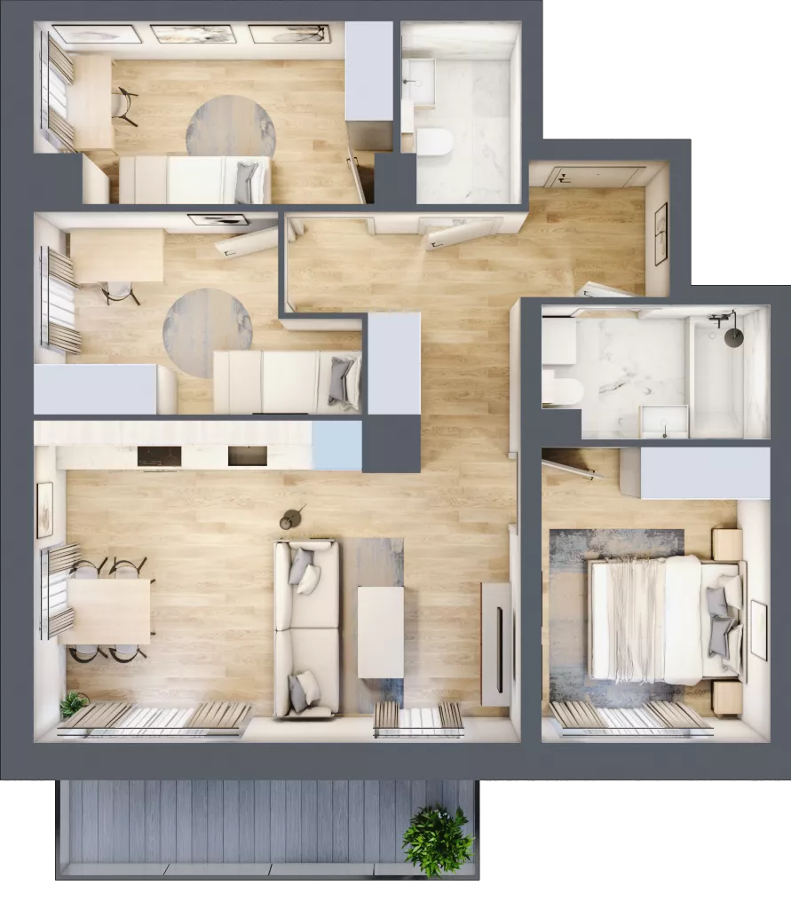 4 pokoje, mieszkanie 67,49 m², piętro 7, oferta nr G47, Osiedle Startowe, Wrocław, Psie Pole-Zawidawie, Zakrzów, ul. Zatorska / al. Sobieskiego