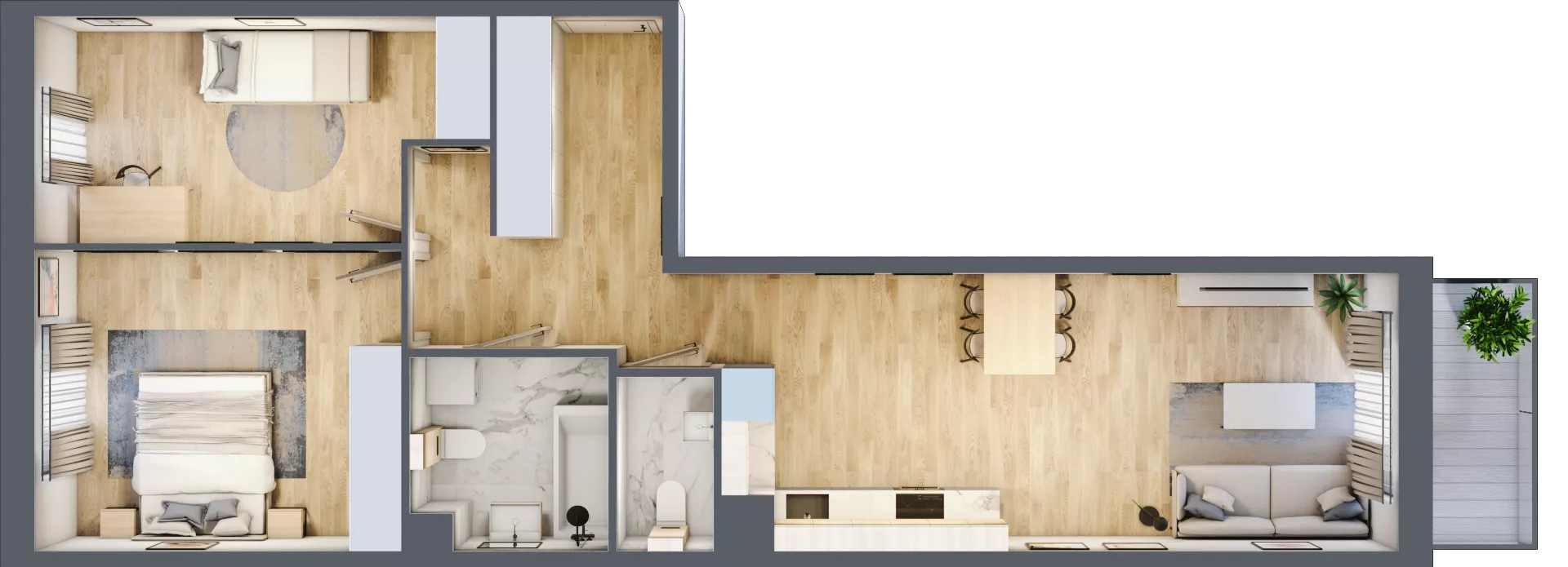 3 pokoje, mieszkanie 67,88 m², piętro 5, oferta nr B17, Osiedle Startowe, Wrocław, Psie Pole-Zawidawie, Zakrzów, ul. Zatorska / al. Sobieskiego