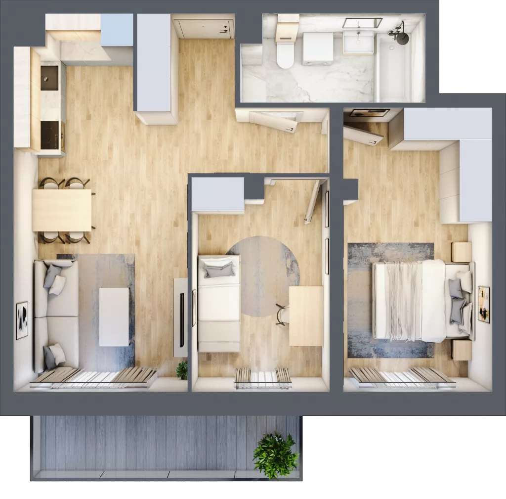 3 pokoje, mieszkanie 58,44 m², piętro 2, oferta nr G10, Osiedle Startowe, Wrocław, Psie Pole-Zawidawie, Zakrzów, ul. Zatorska / al. Sobieskiego