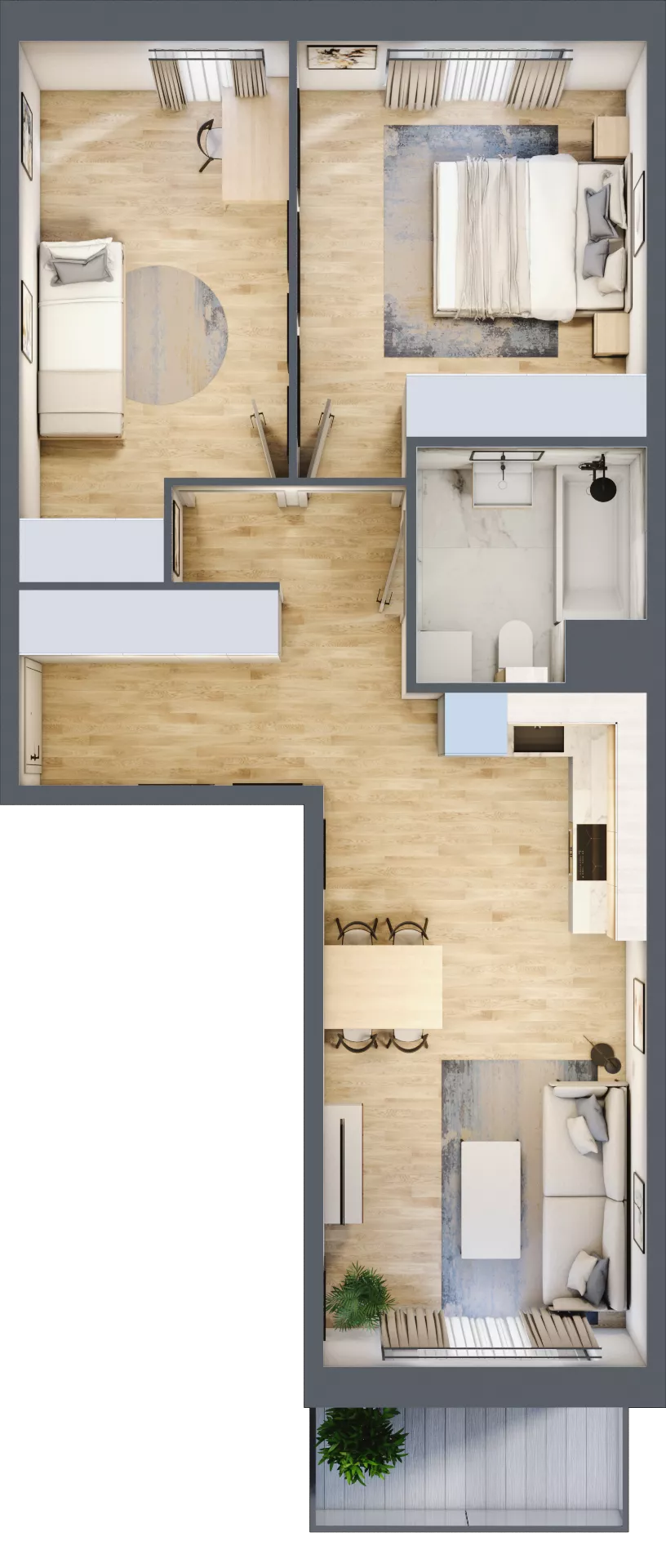 3 pokoje, mieszkanie 58,39 m², piętro 5, oferta nr C15, Osiedle Startowe, Wrocław, Psie Pole-Zawidawie, Zakrzów, ul. Zatorska / al. Sobieskiego