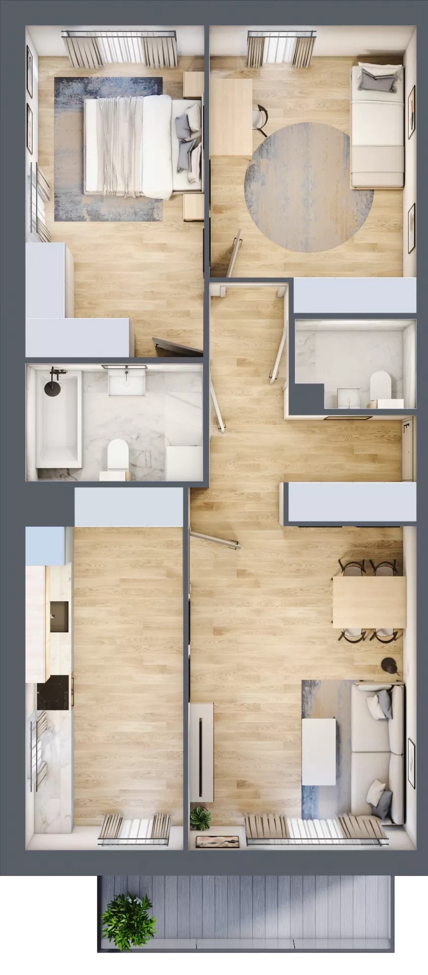 3 pokoje, mieszkanie 74,00 m², piętro 5, oferta nr C13, Osiedle Startowe, Wrocław, Psie Pole-Zawidawie, Zakrzów, ul. Zatorska / al. Sobieskiego