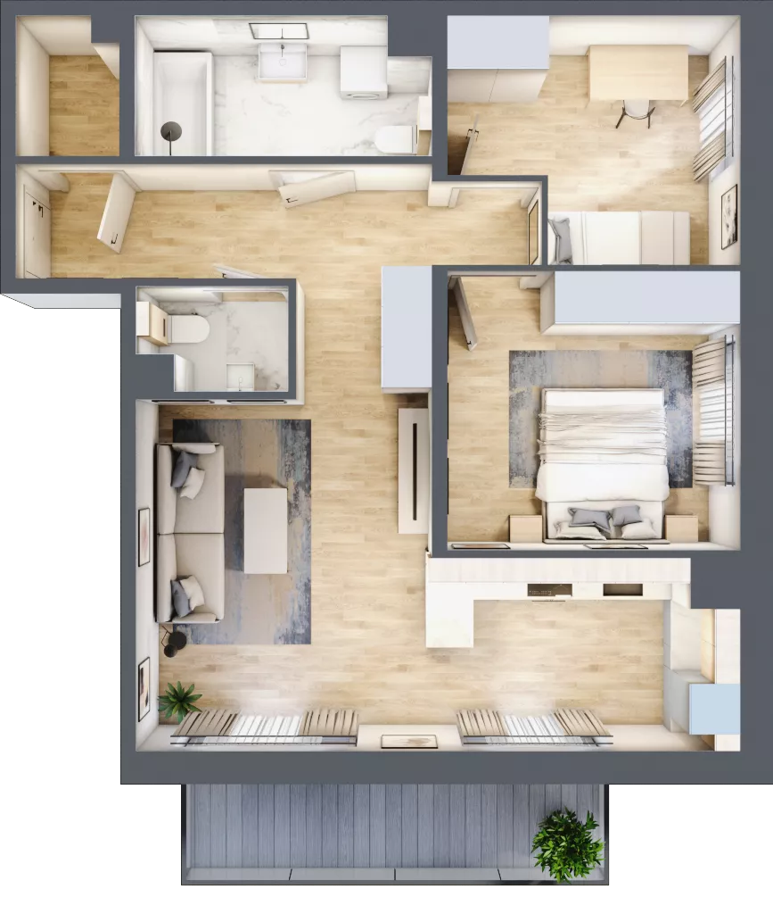 3 pokoje, mieszkanie 62,86 m², piętro 3, oferta nr D14, Osiedle Startowe, Wrocław, Psie Pole-Zawidawie, Zakrzów, ul. Zatorska / al. Sobieskiego