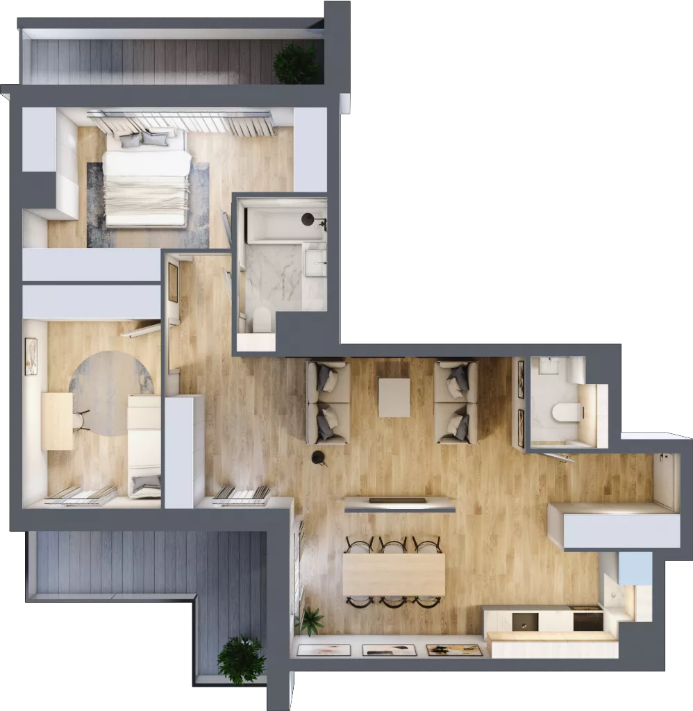 3 pokoje, mieszkanie 69,29 m², piętro 5, oferta nr C120, Grunwald Między Drzewami 3, Poznań, Grunwald, Grunwald Południe, ul. Unii Europejskiej / Smardzewska