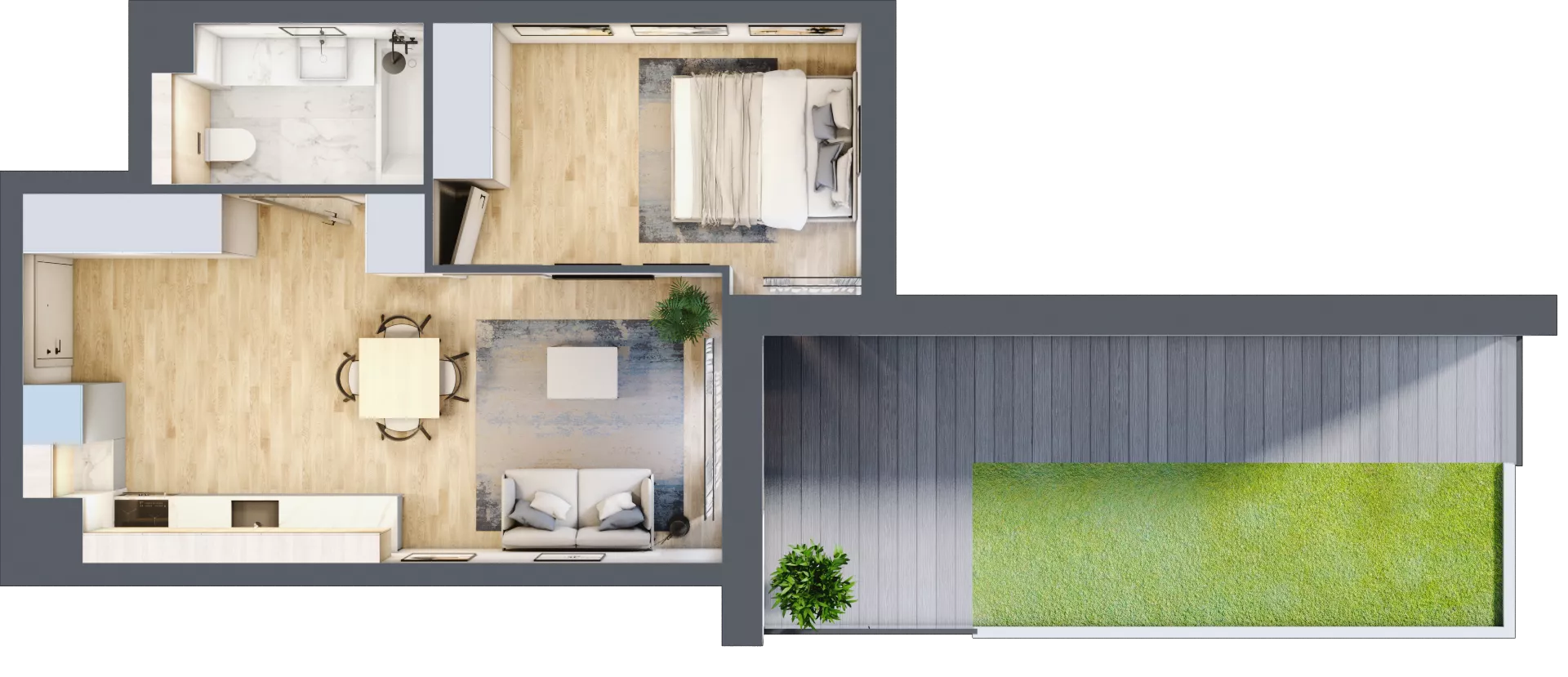 2 pokoje, mieszkanie 38,44 m², parter, oferta nr D121, Grunwald Między Drzewami 3, Poznań, Grunwald, Grunwald Południe, ul. Unii Europejskiej / Smardzewska