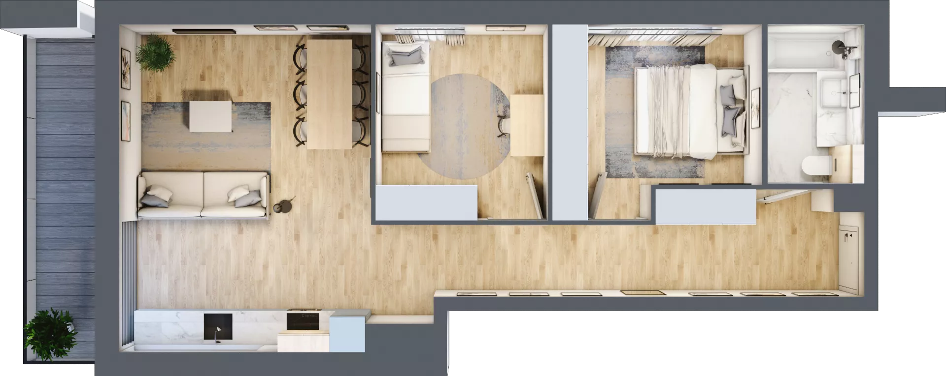 3 pokoje, mieszkanie 60,80 m², piętro 1, oferta nr D134, Grunwald Między Drzewami 3, Poznań, Grunwald, Grunwald Południe, ul. Unii Europejskiej / Smardzewska