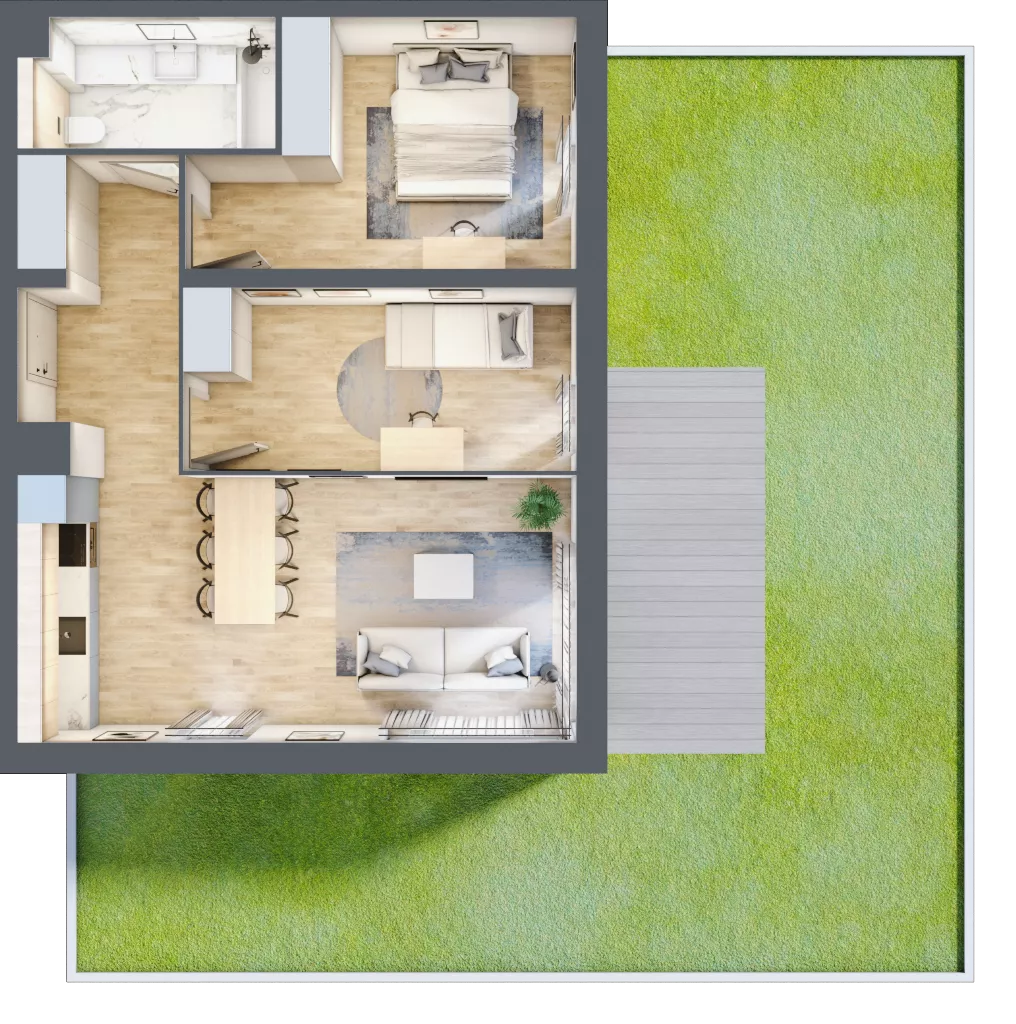 3 pokoje, mieszkanie 61,01 m², parter, oferta nr E170, Grunwald Między Drzewami 3, Poznań, Grunwald, Grunwald Południe, ul. Unii Europejskiej / Smardzewska