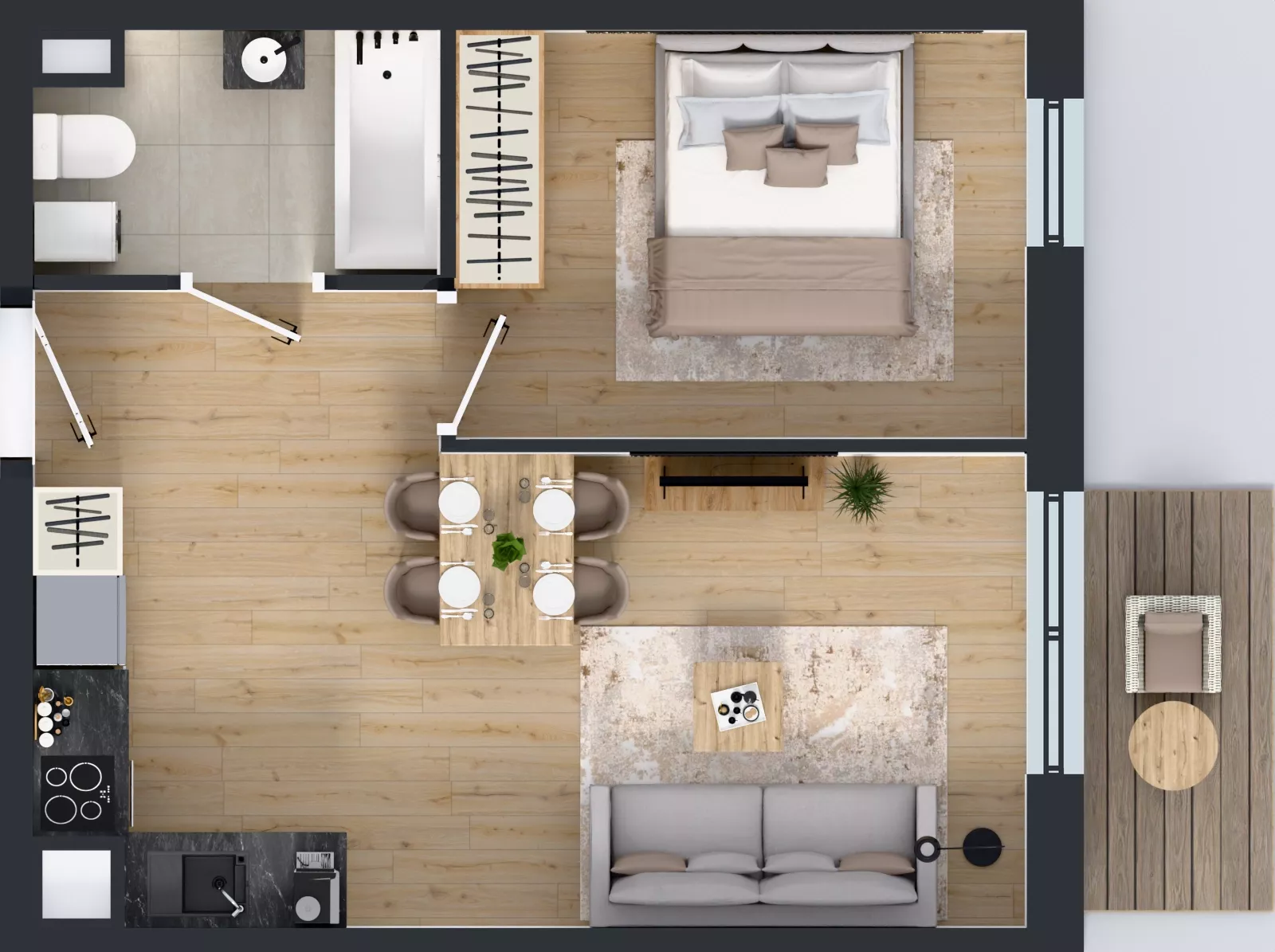 2 pokoje, mieszkanie 38,41 m², piętro 2, oferta nr 41.28, Osiedle Ozon - Etap VII, Kraków, Prądnik Biały, Górka Narodowa, ul. Stefana Banacha/ul. Fryderyka Schillinga
