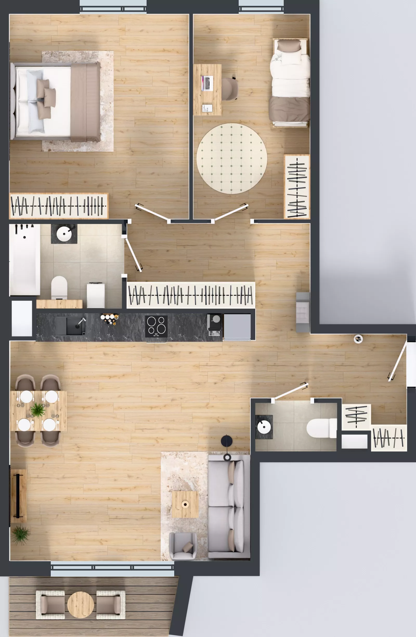 3 pokoje, mieszkanie 82,65 m², piętro 3, oferta nr 50.28, Osiedle Ozon - Etap VII, Kraków, Prądnik Biały, Górka Narodowa, ul. Stefana Banacha/ul. Fryderyka Schillinga