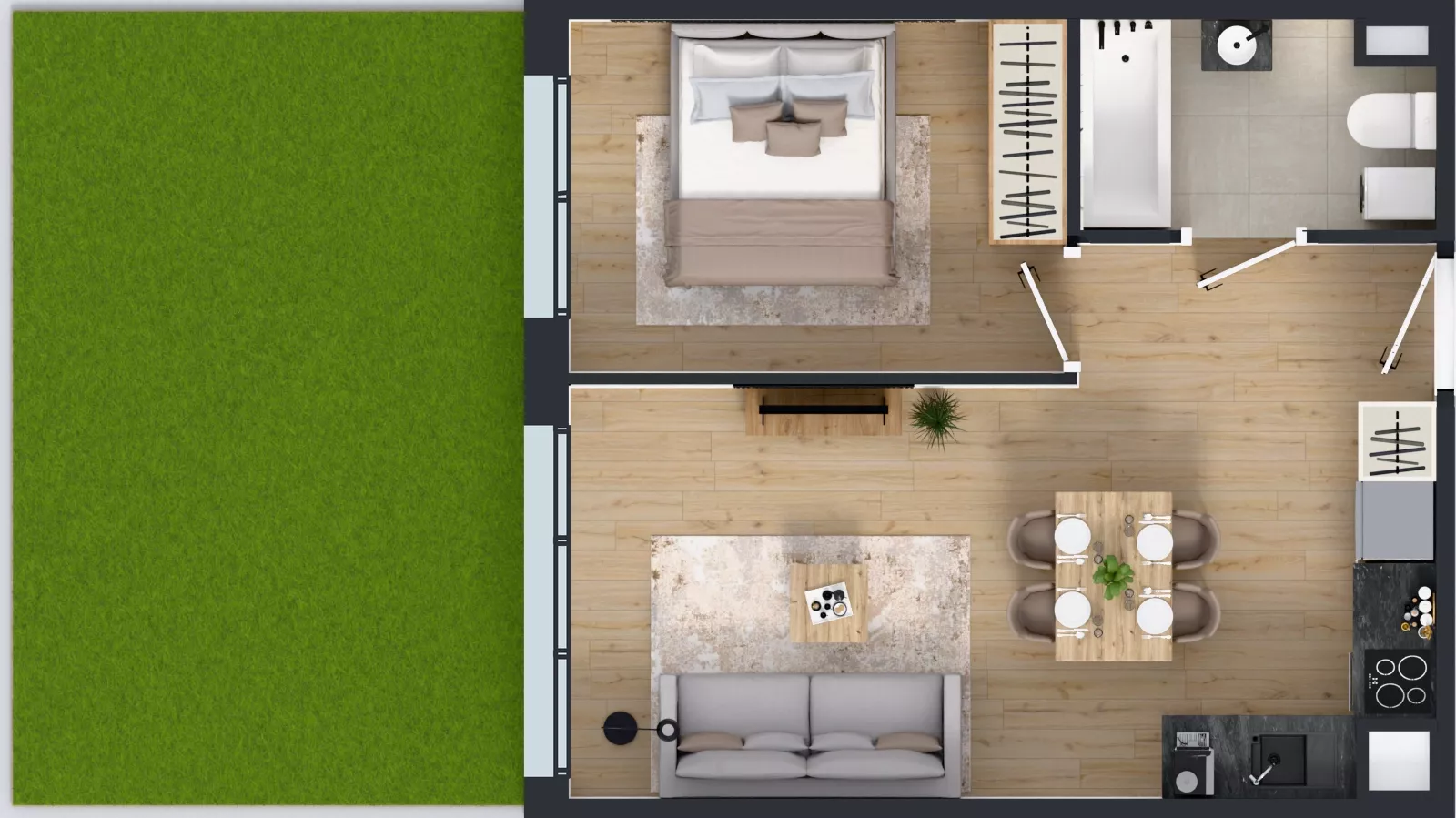 2 pokoje, mieszkanie 38,58 m², parter, oferta nr 6.3, Osiedle Ozon - Etap VII, Kraków, Prądnik Biały, Górka Narodowa, ul. Stefana Banacha/ul. Fryderyka Schillinga