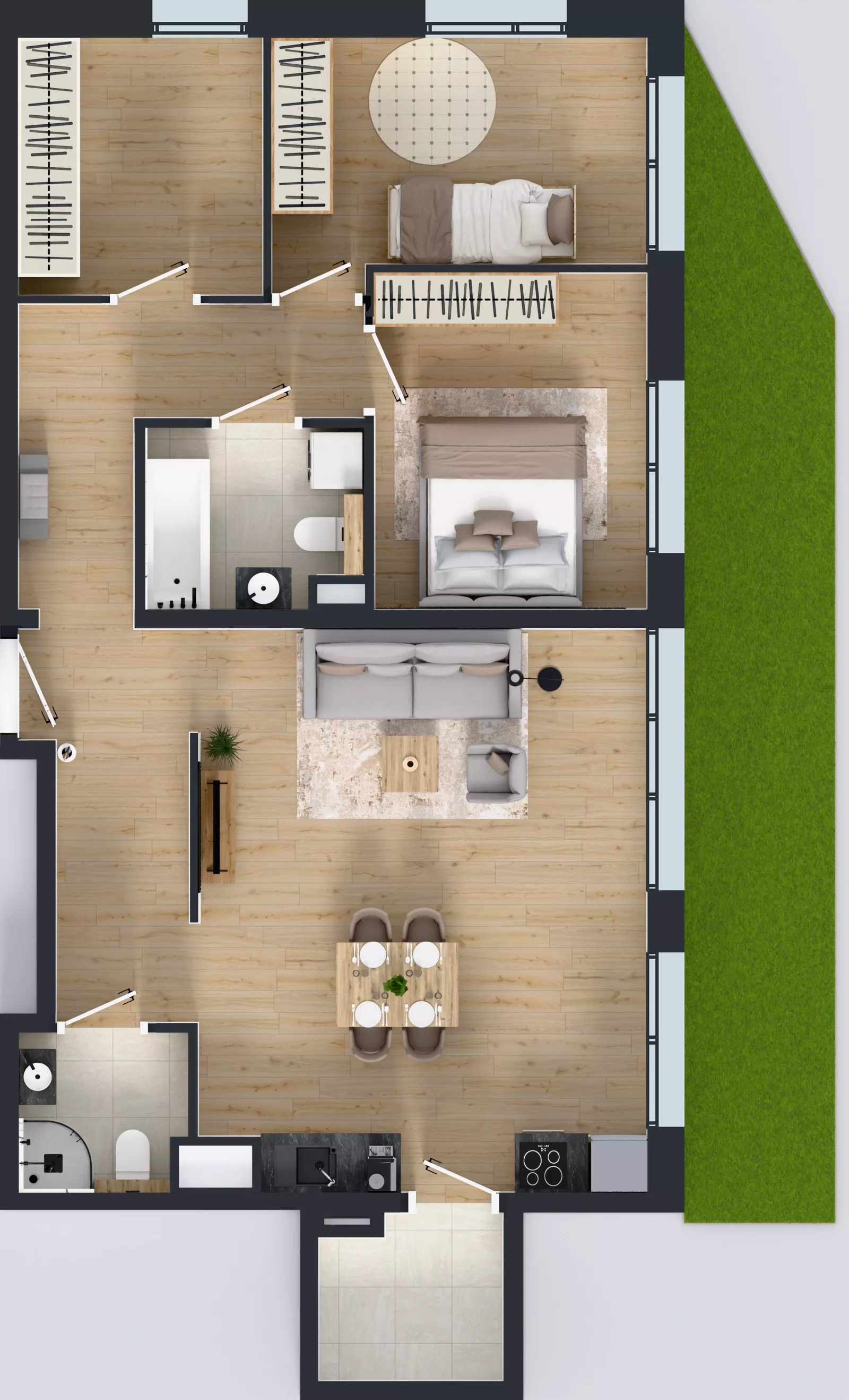 4 pokoje, mieszkanie 79,68 m², parter, oferta nr 11.3, Osiedle Ozon - Etap VII, Kraków, Prądnik Biały, Górka Narodowa, ul. Stefana Banacha/ul. Fryderyka Schillinga