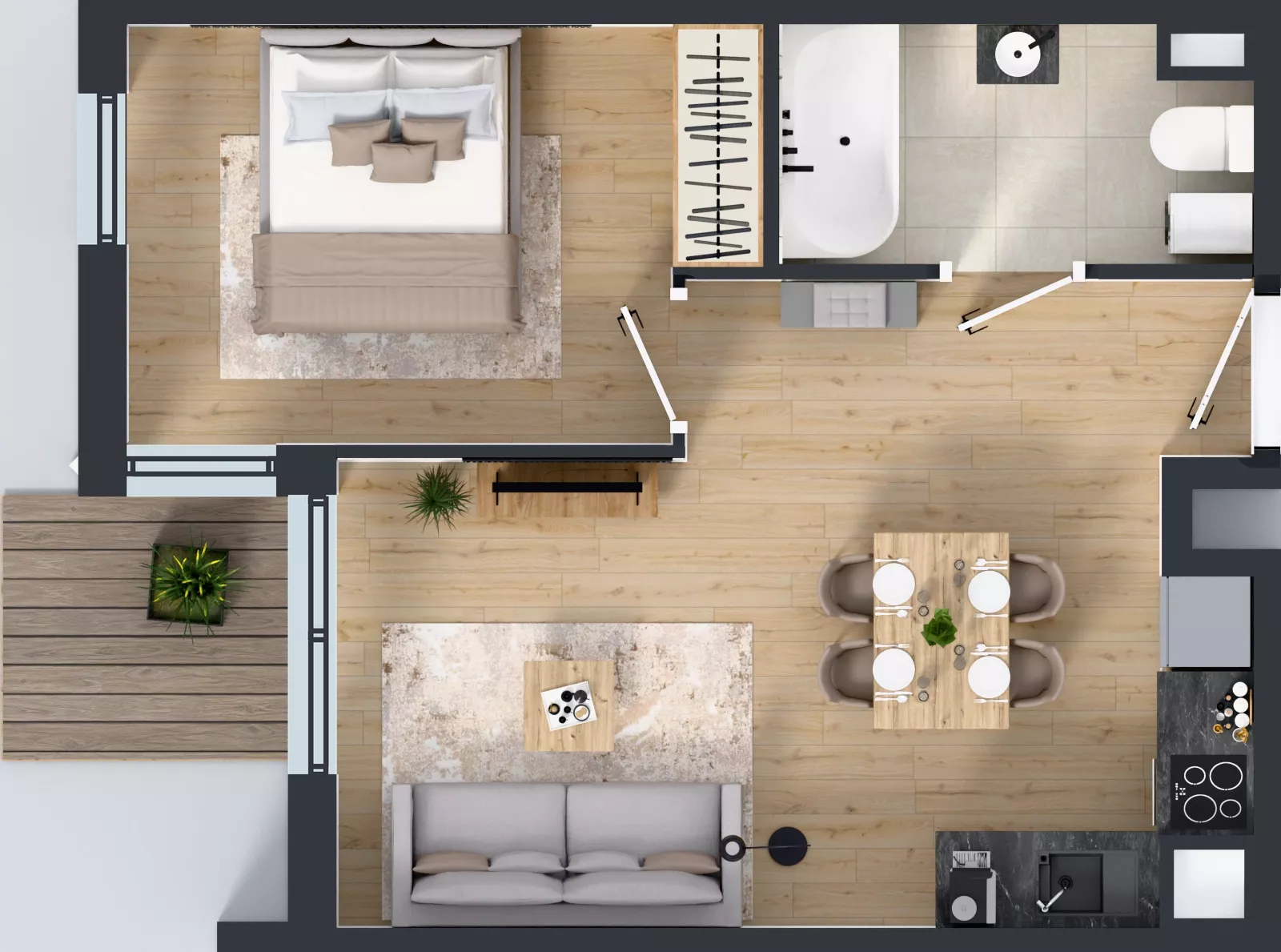2 pokoje, mieszkanie 38,42 m², piętro 5, oferta nr 67.3, Osiedle Ozon - Etap VII, Kraków, Prądnik Biały, Górka Narodowa, ul. Stefana Banacha/ul. Fryderyka Schillinga