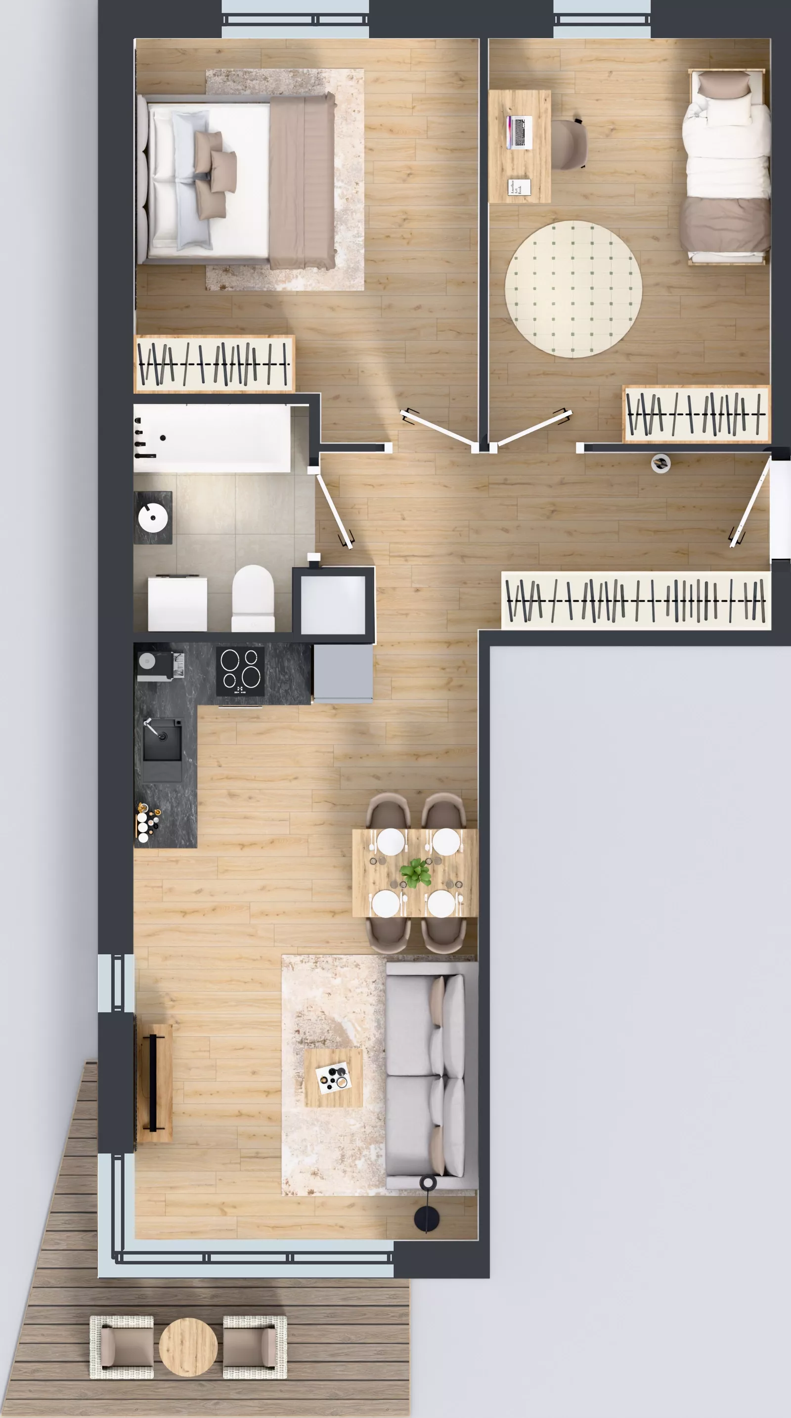 3 pokoje, mieszkanie 59,57 m², piętro 1, oferta nr 8.32, Osiedle Ozon - Etap VII, Kraków, Prądnik Biały, Górka Narodowa, ul. Stefana Banacha/ul. Fryderyka Schillinga