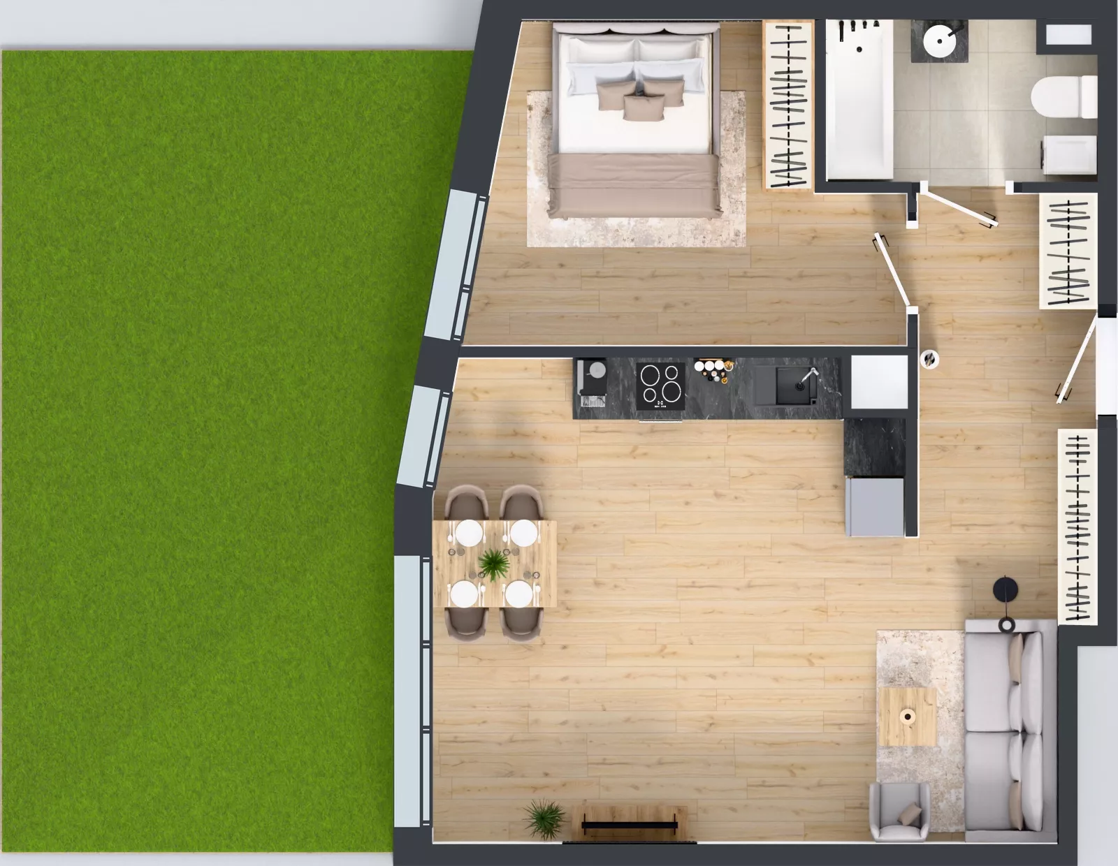 2 pokoje, mieszkanie 50,29 m², parter, oferta nr 35.32, Osiedle Ozon - Etap VII, Kraków, Prądnik Biały, Górka Narodowa, ul. Stefana Banacha/ul. Fryderyka Schillinga
