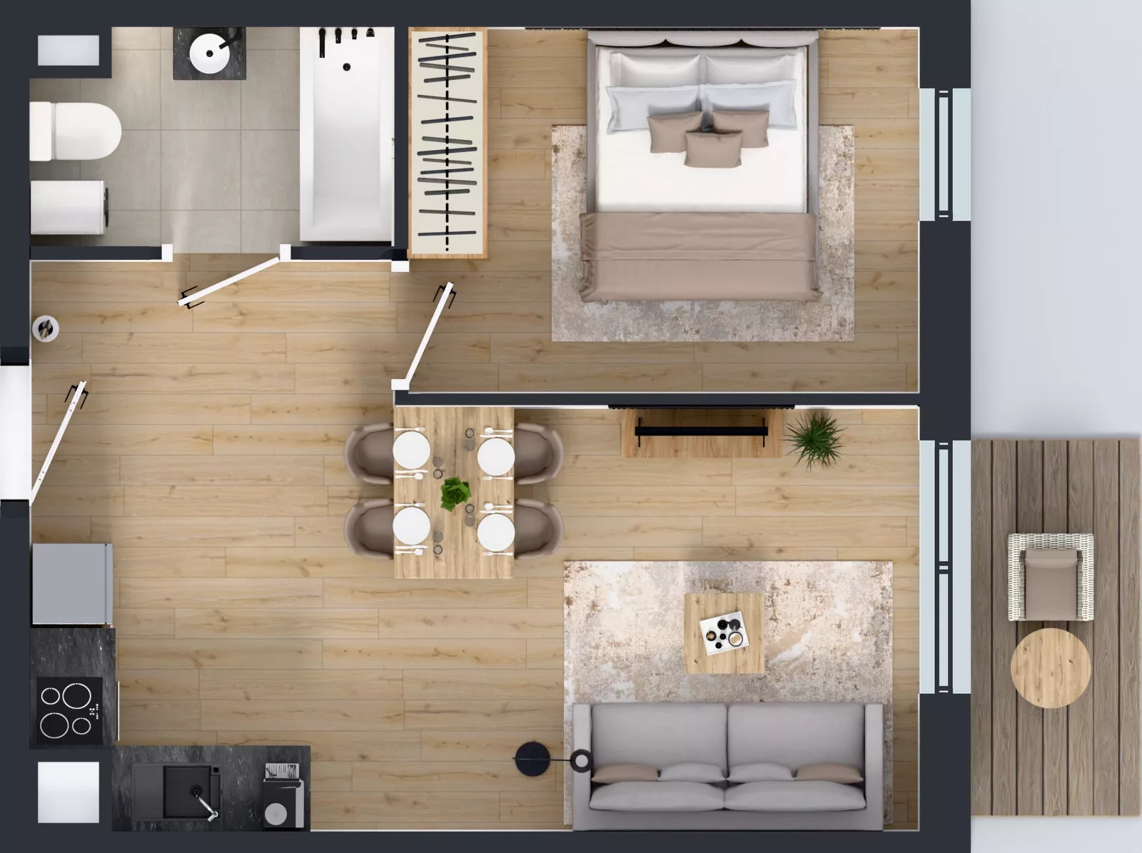 2 pokoje, mieszkanie 38,37 m², piętro 1, oferta nr 39.32, Osiedle Ozon - Etap VII, Kraków, Prądnik Biały, Górka Narodowa, ul. Stefana Banacha/ul. Fryderyka Schillinga
