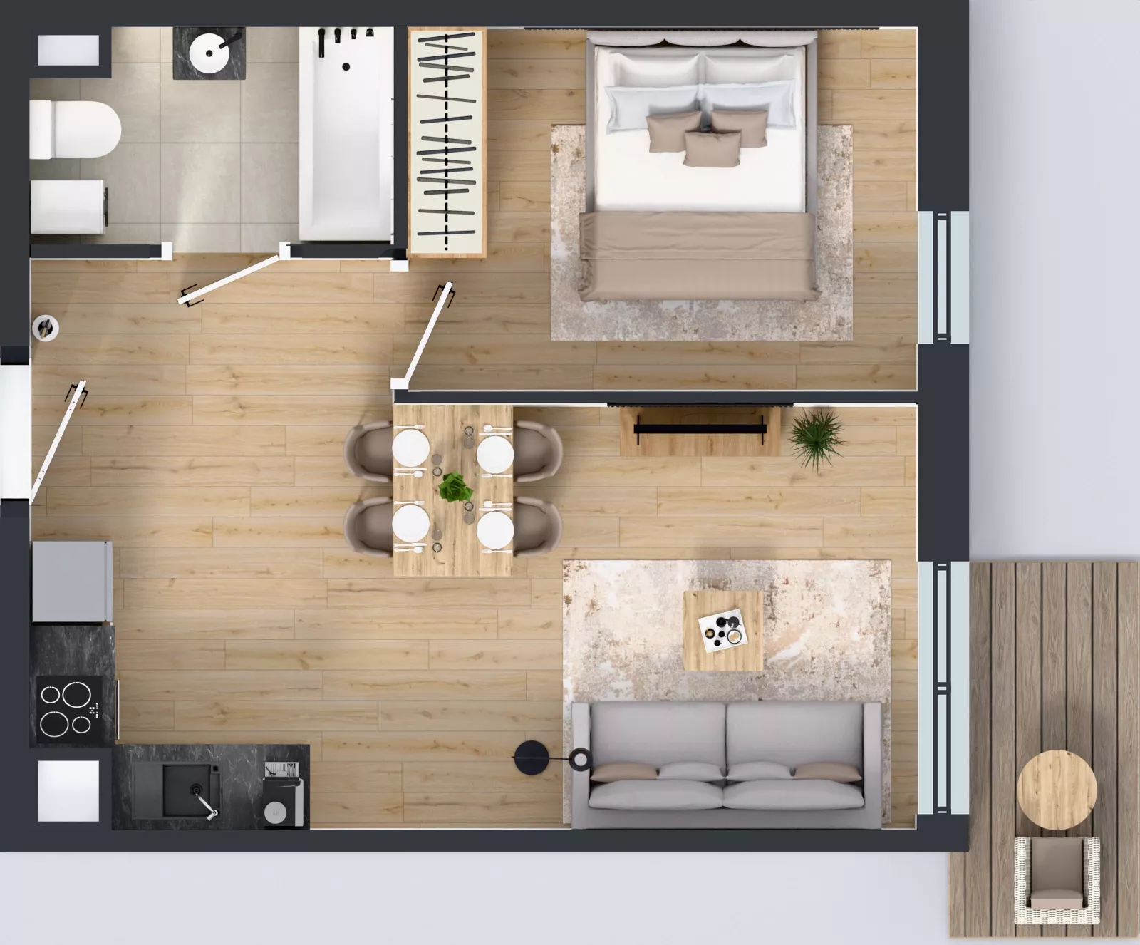 2 pokoje, mieszkanie 38,37 m², piętro 2, oferta nr 51.32, Osiedle Ozon - Etap VII, Kraków, Prądnik Biały, Górka Narodowa, ul. Stefana Banacha/ul. Fryderyka Schillinga
