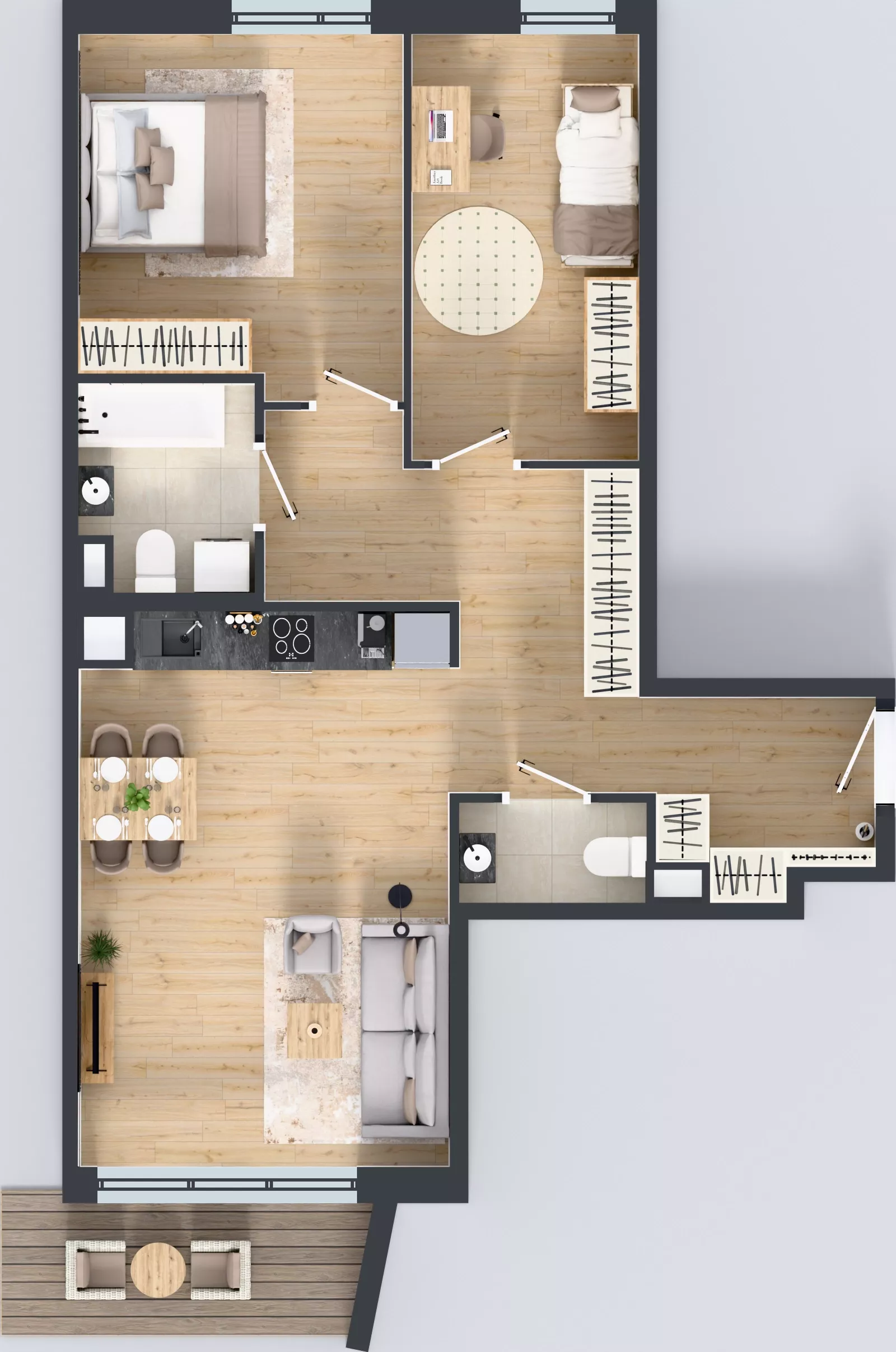 3 pokoje, mieszkanie 71,07 m², piętro 4, oferta nr 72.32, Osiedle Ozon - Etap VII, Kraków, Prądnik Biały, Górka Narodowa, ul. Stefana Banacha/ul. Fryderyka Schillinga