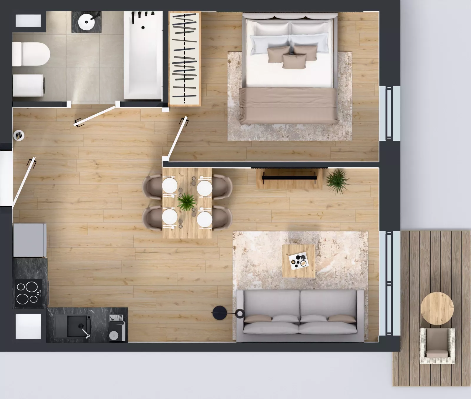 2 pokoje, mieszkanie 38,37 m², piętro 4, oferta nr 75.32, Osiedle Ozon - Etap VII, Kraków, Prądnik Biały, Górka Narodowa, ul. Stefana Banacha/ul. Fryderyka Schillinga