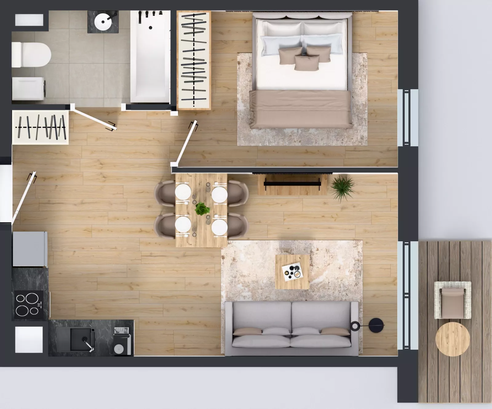 2 pokoje, mieszkanie 38,58 m², piętro 5, oferta nr 86.32, Osiedle Ozon - Etap VII, Kraków, Prądnik Biały, Górka Narodowa, ul. Stefana Banacha/ul. Fryderyka Schillinga