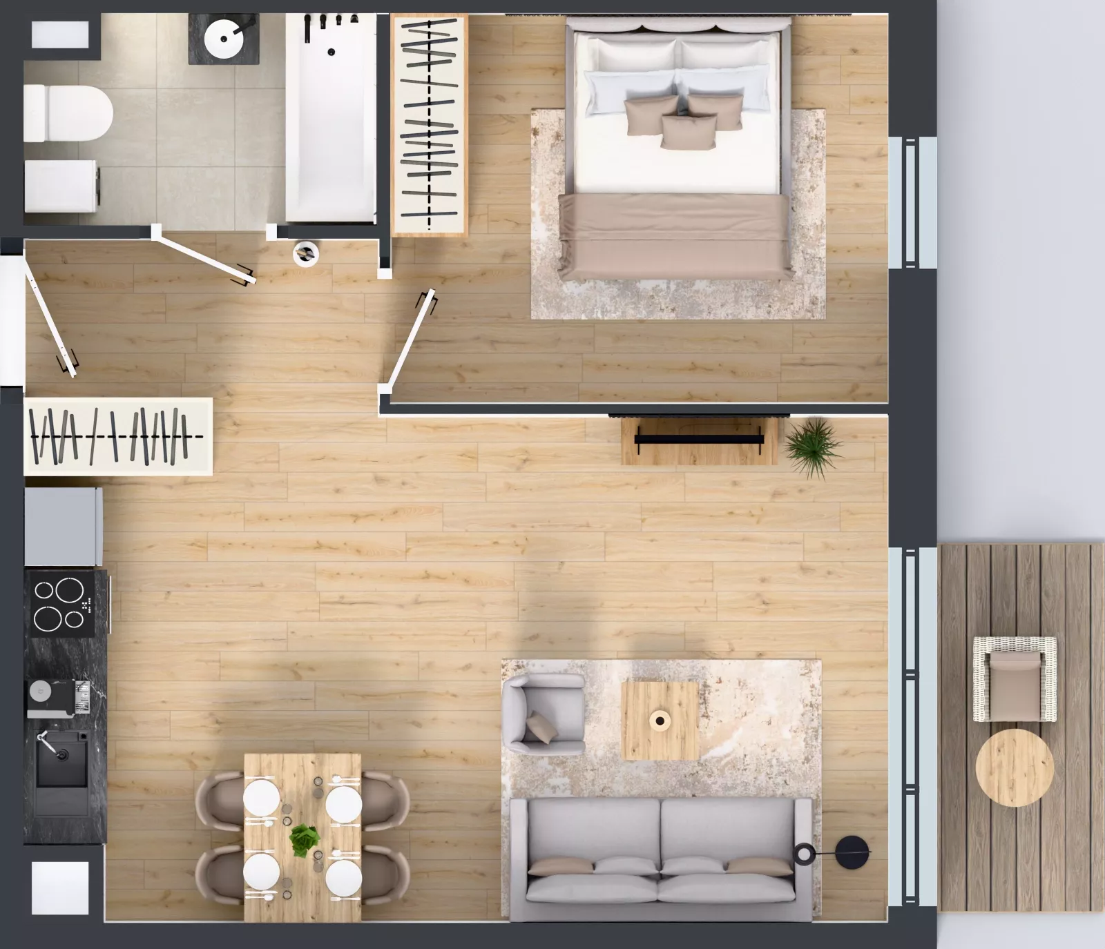 2 pokoje, mieszkanie 45,01 m², piętro 5, oferta nr 88.32, Osiedle Ozon - Etap VII, Kraków, Prądnik Biały, Górka Narodowa, ul. Stefana Banacha/ul. Fryderyka Schillinga