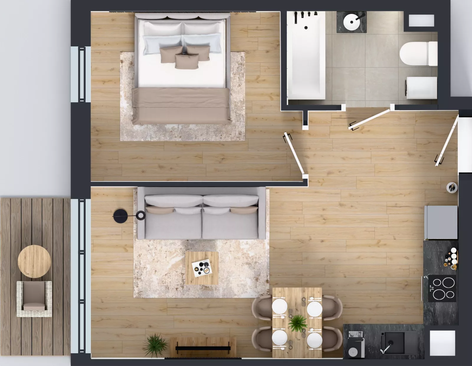 2 pokoje, mieszkanie 39,67 m², piętro 5, oferta nr 92.32, Osiedle Ozon - Etap VII, Kraków, Prądnik Biały, Górka Narodowa, ul. Stefana Banacha/ul. Fryderyka Schillinga