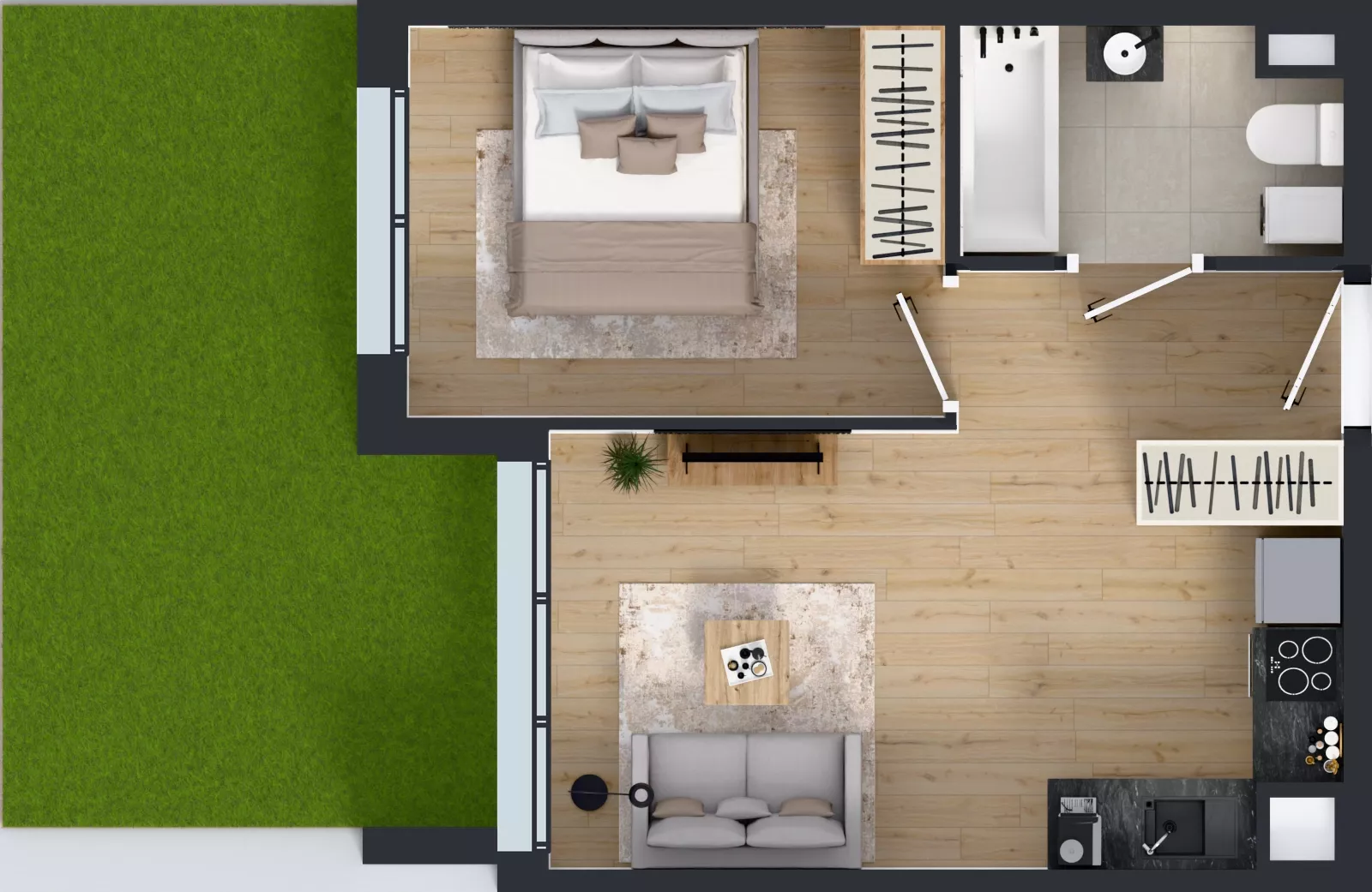 2 pokoje, mieszkanie 35,45 m², parter, oferta nr 9.34, Osiedle Ozon - Etap VII, Kraków, Prądnik Biały, Górka Narodowa, ul. Stefana Banacha/ul. Fryderyka Schillinga