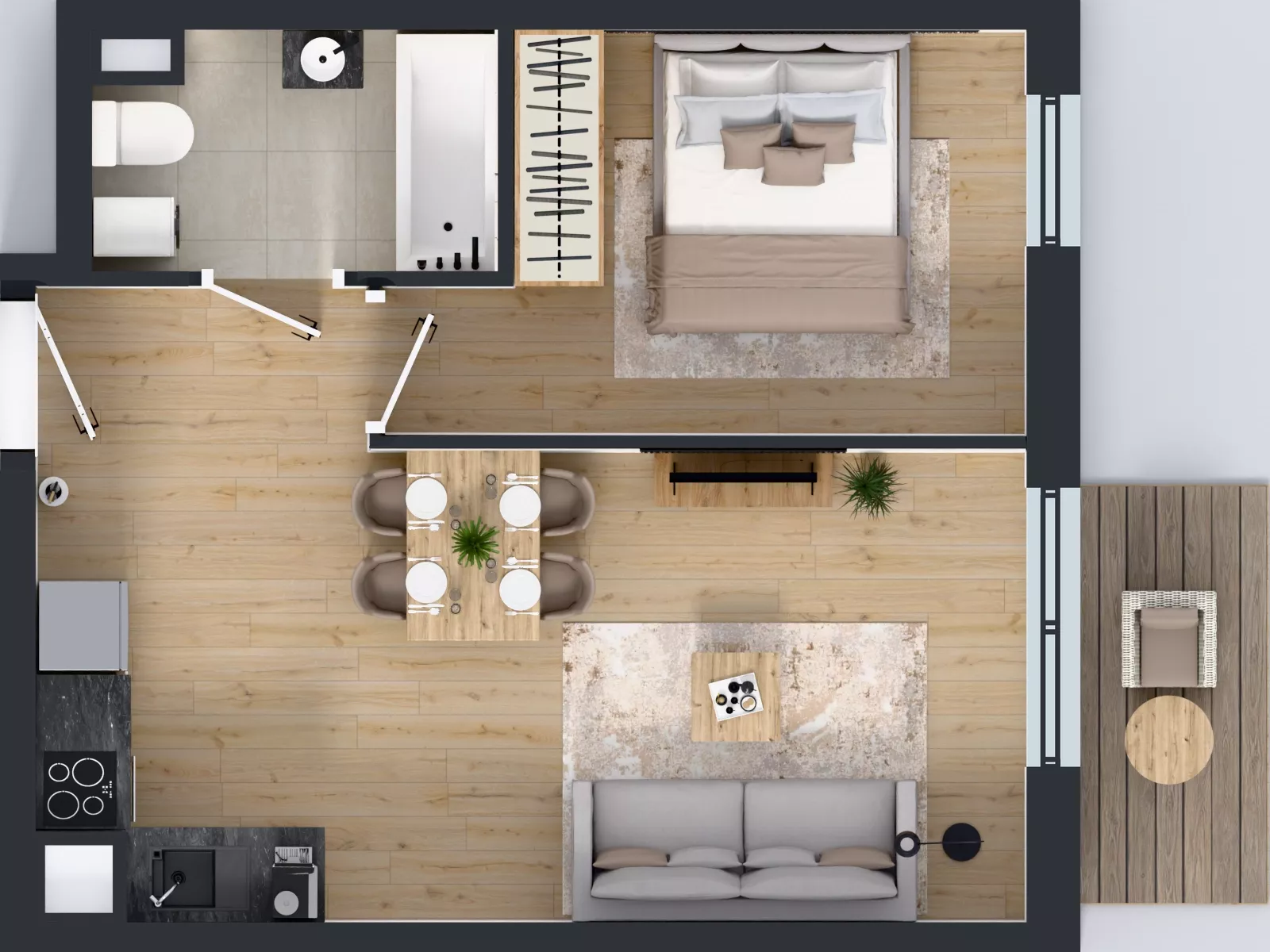2 pokoje, mieszkanie 37,67 m², piętro 1, oferta nr 13.34, Osiedle Ozon - Etap VII, Kraków, Prądnik Biały, Górka Narodowa, ul. Stefana Banacha/ul. Fryderyka Schillinga