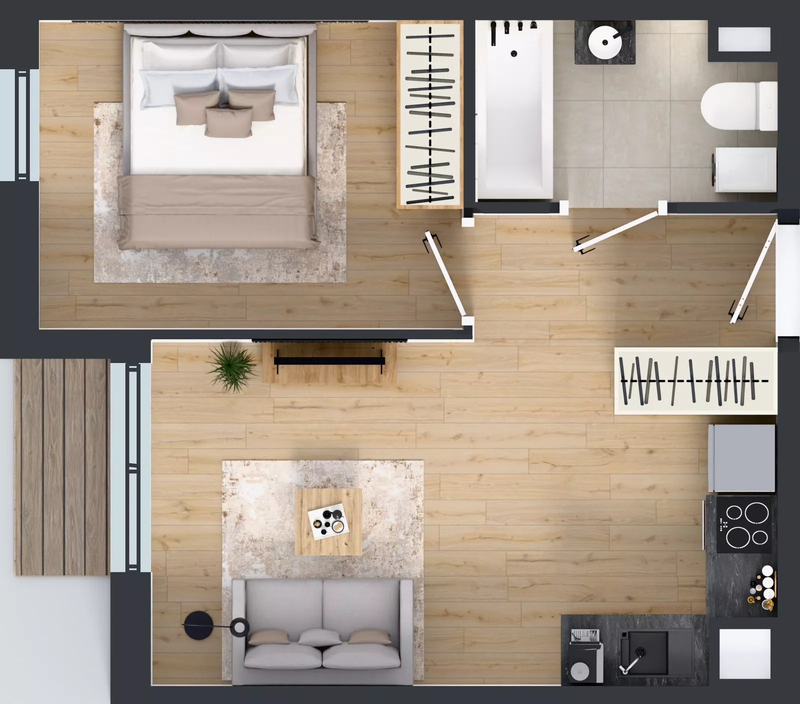 2 pokoje, mieszkanie 35,26 m², piętro 2, oferta nr 30.34, Osiedle Ozon - Etap VII, Kraków, Prądnik Biały, Górka Narodowa, ul. Stefana Banacha/ul. Fryderyka Schillinga