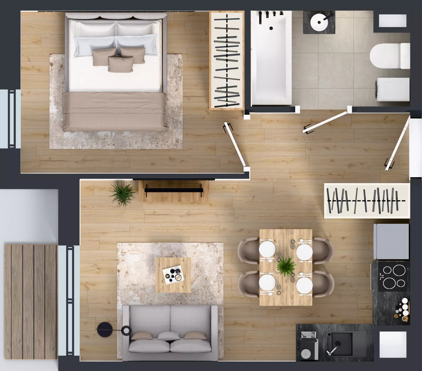 2 pokoje, mieszkanie 35,25 m², piętro 3, oferta nr 41.34, Osiedle Ozon - Etap VII, Kraków, Prądnik Biały, Górka Narodowa, ul. Stefana Banacha/ul. Fryderyka Schillinga