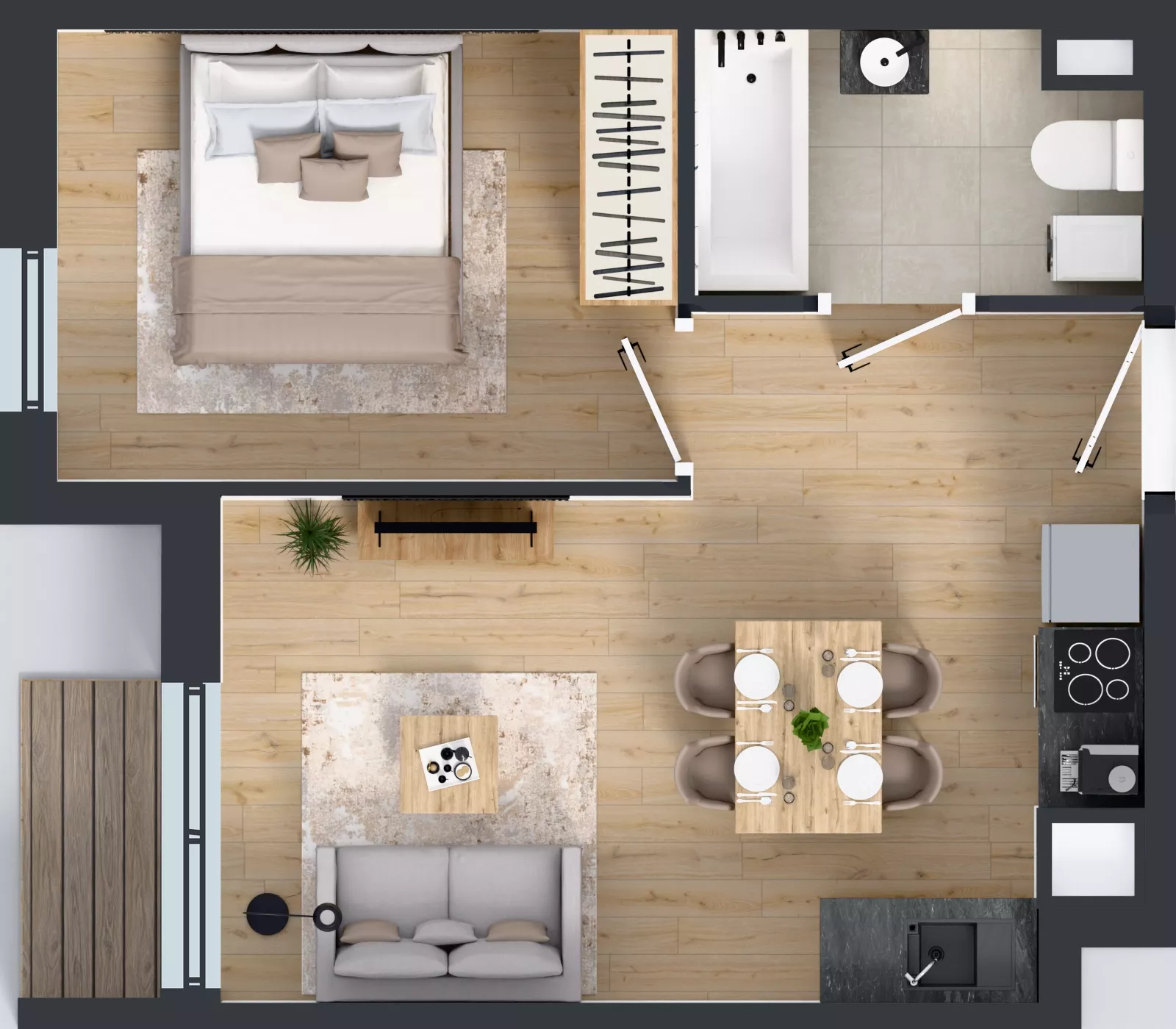 2 pokoje, mieszkanie 35,05 m², piętro 3, oferta nr 44.34, Osiedle Ozon - Etap VII, Kraków, Prądnik Biały, Górka Narodowa, ul. Stefana Banacha/ul. Fryderyka Schillinga