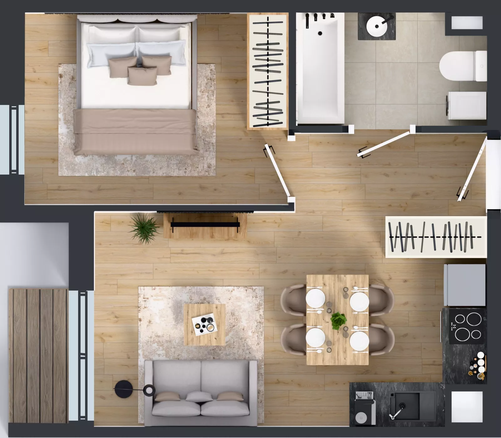 2 pokoje, mieszkanie 35,26 m², piętro 3, oferta nr 45.34, Osiedle Ozon - Etap VII, Kraków, Prądnik Biały, Górka Narodowa, ul. Stefana Banacha/ul. Fryderyka Schillinga