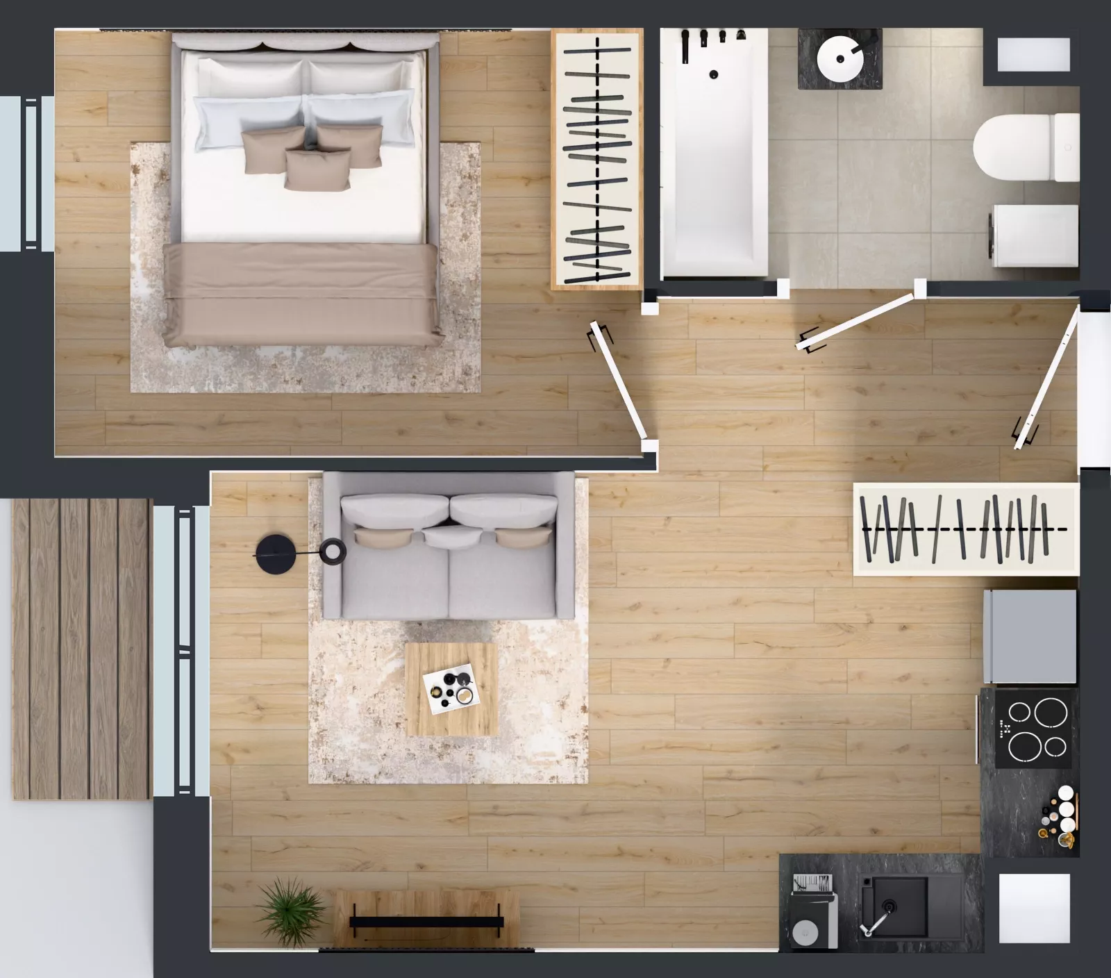 2 pokoje, mieszkanie 35,26 m², piętro 4, oferta nr 53.34, Osiedle Ozon - Etap VII, Kraków, Prądnik Biały, Górka Narodowa, ul. Stefana Banacha/ul. Fryderyka Schillinga