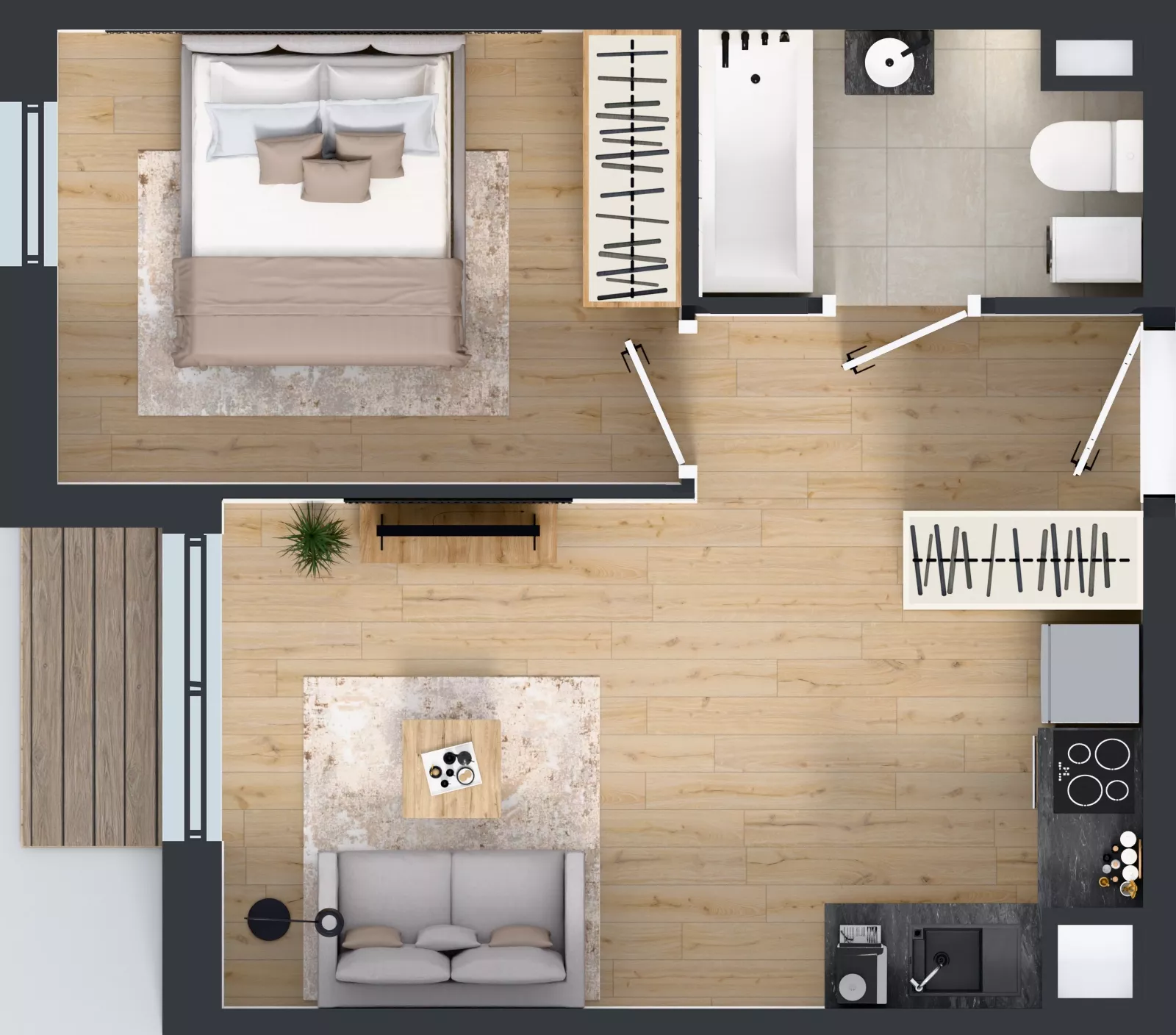 2 pokoje, mieszkanie 35,25 m², piętro 4, oferta nr 55.34, Osiedle Ozon - Etap VII, Kraków, Prądnik Biały, Górka Narodowa, ul. Stefana Banacha/ul. Fryderyka Schillinga